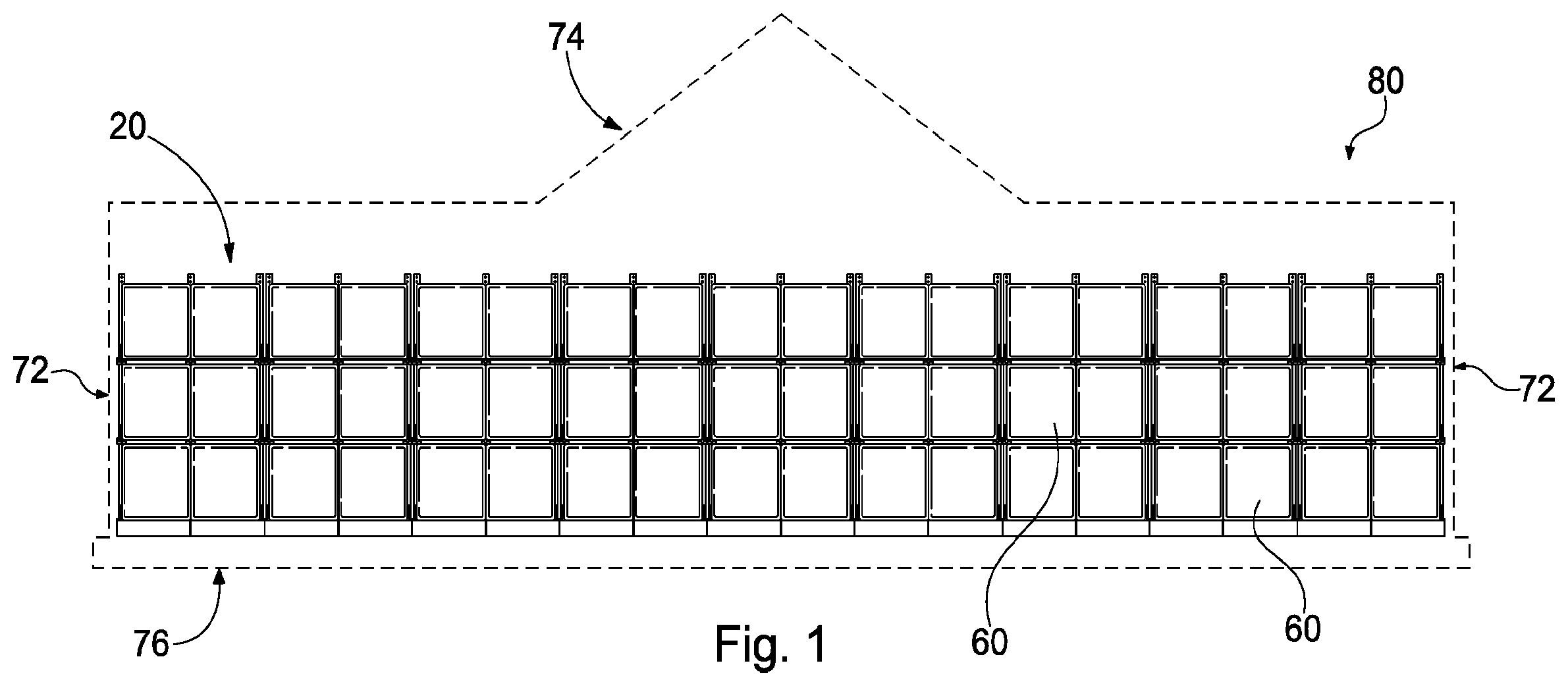 Patent US12129677 — Modular crypt and modular crypt system with niche side wall — Figure 1
