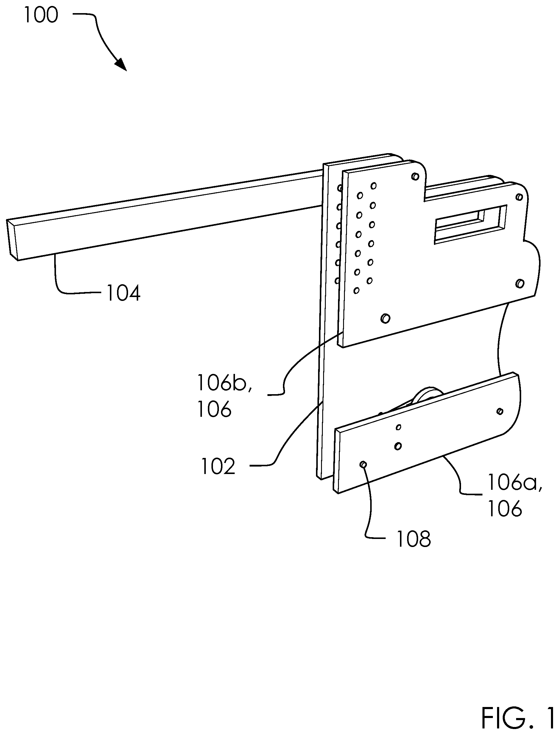 Patent US12129681 — Fence picket alignment tool and method of use — Figure 1