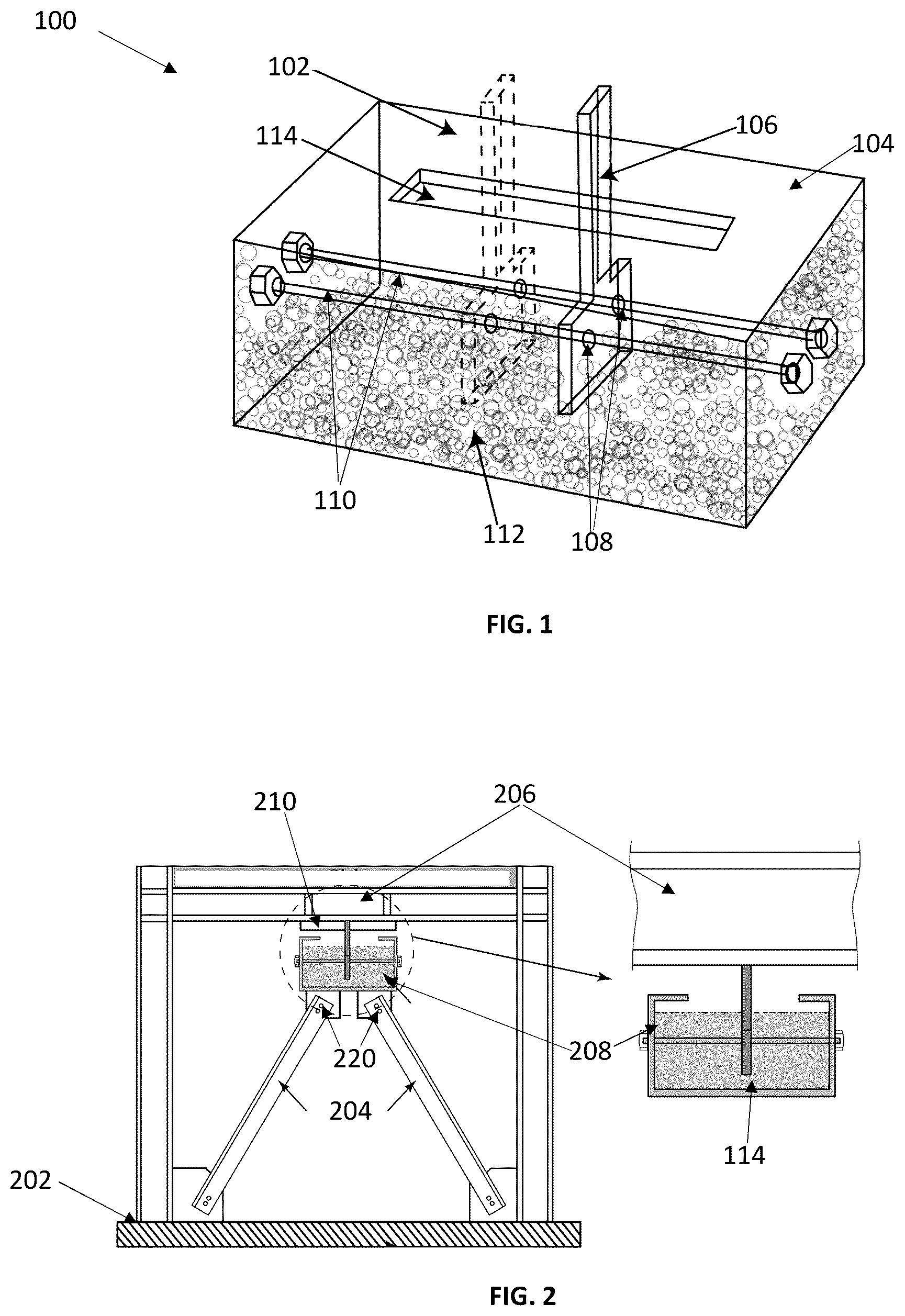 Patent US12129682 — Particle-based energy dissipation device for structures — Figure 1