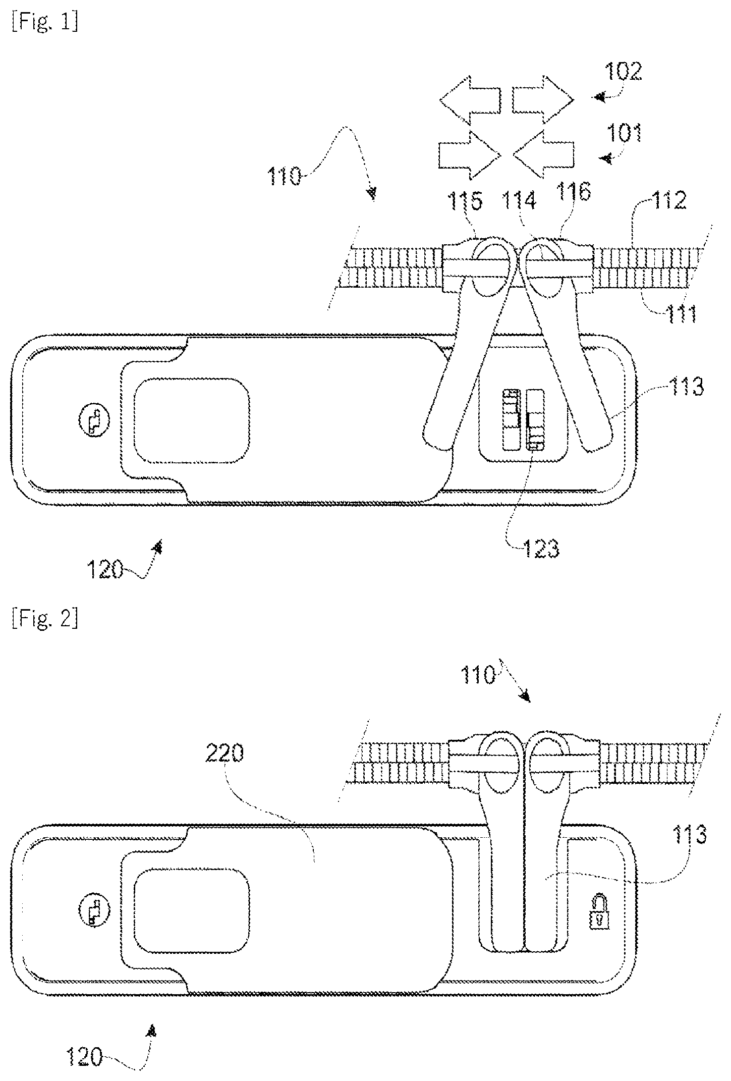 Patent US12129686 — Secure locking device, particularly for a piece of luggage — Figure 1
