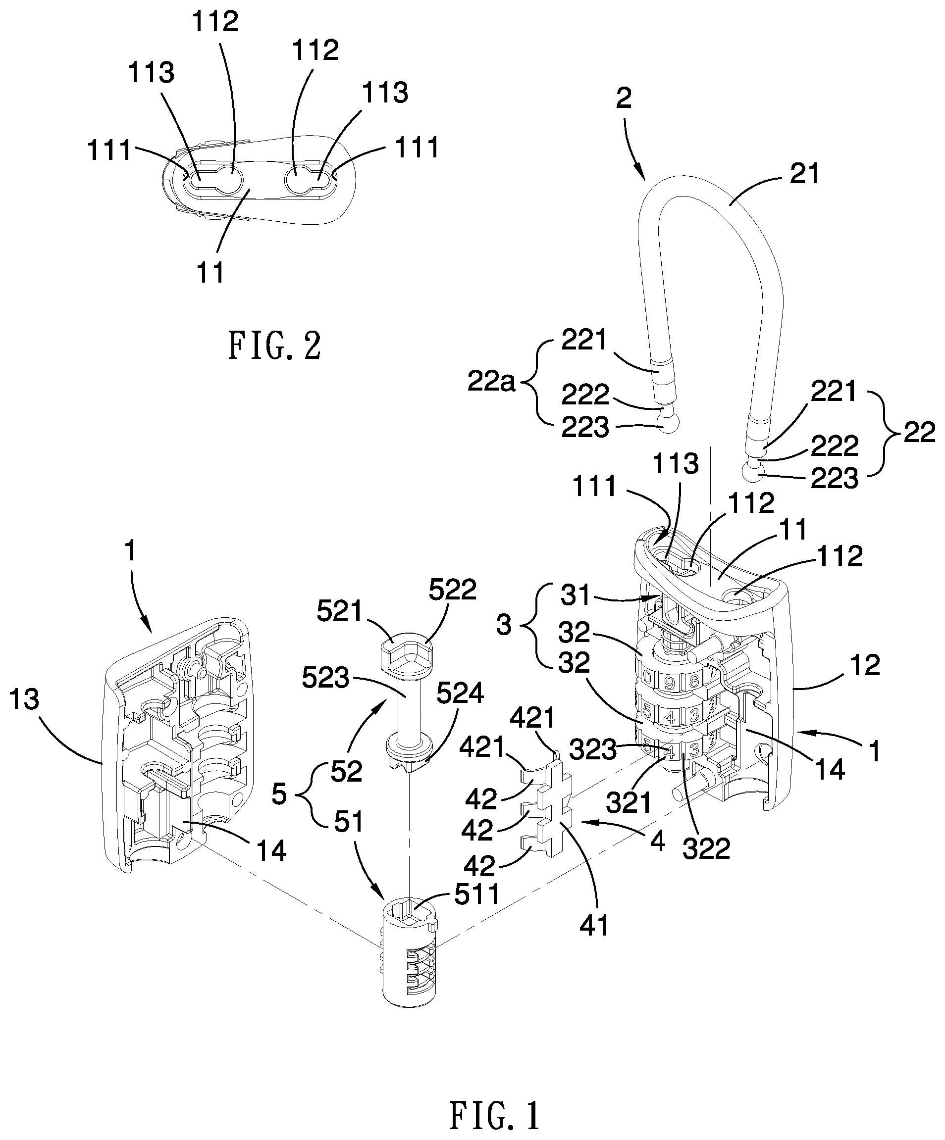 Patent US12129687 — Flippable cable lock — Figure 1