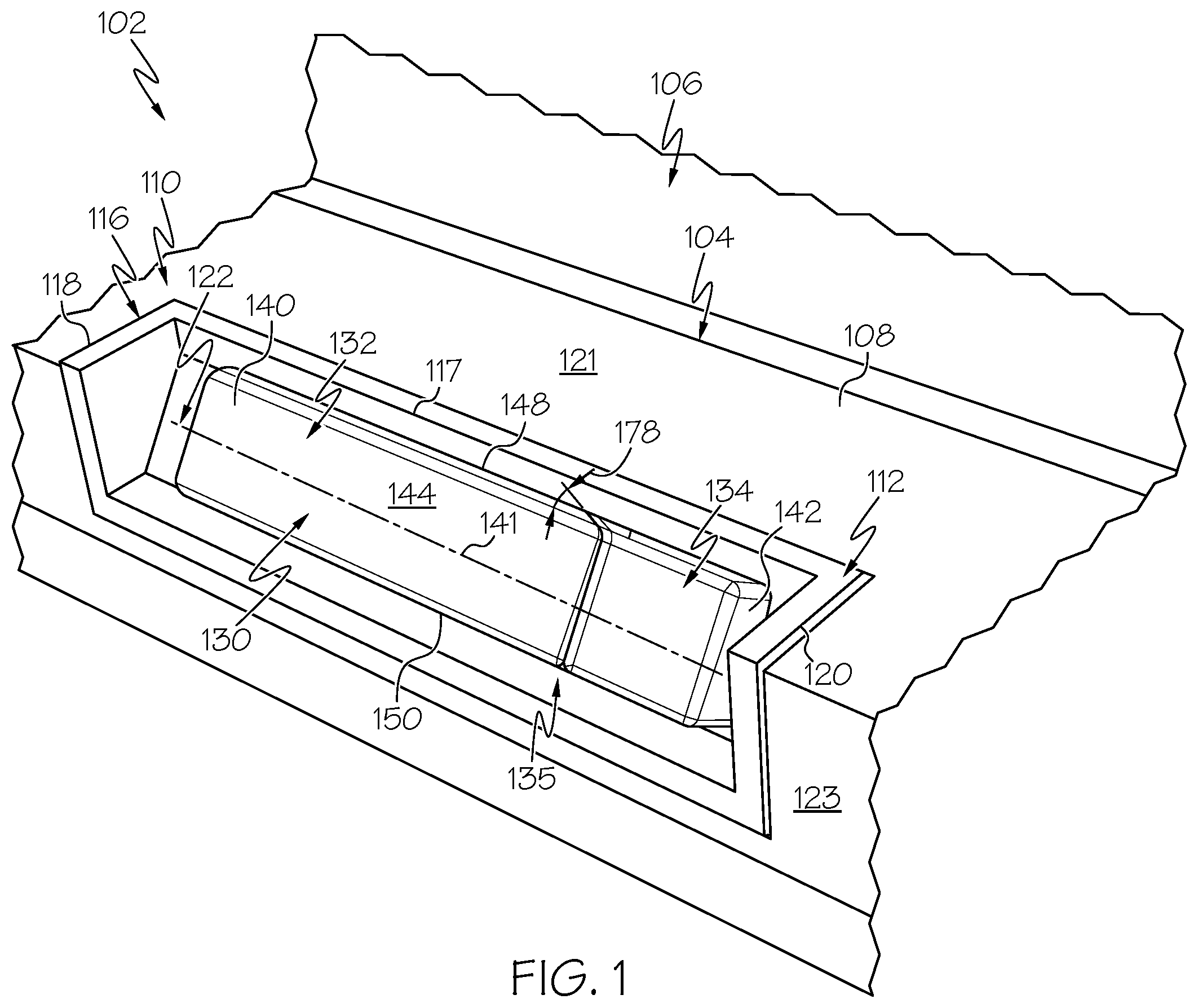 Patent US12129701 — Low profile crank handle assembly for fenestration unit — Figure 1