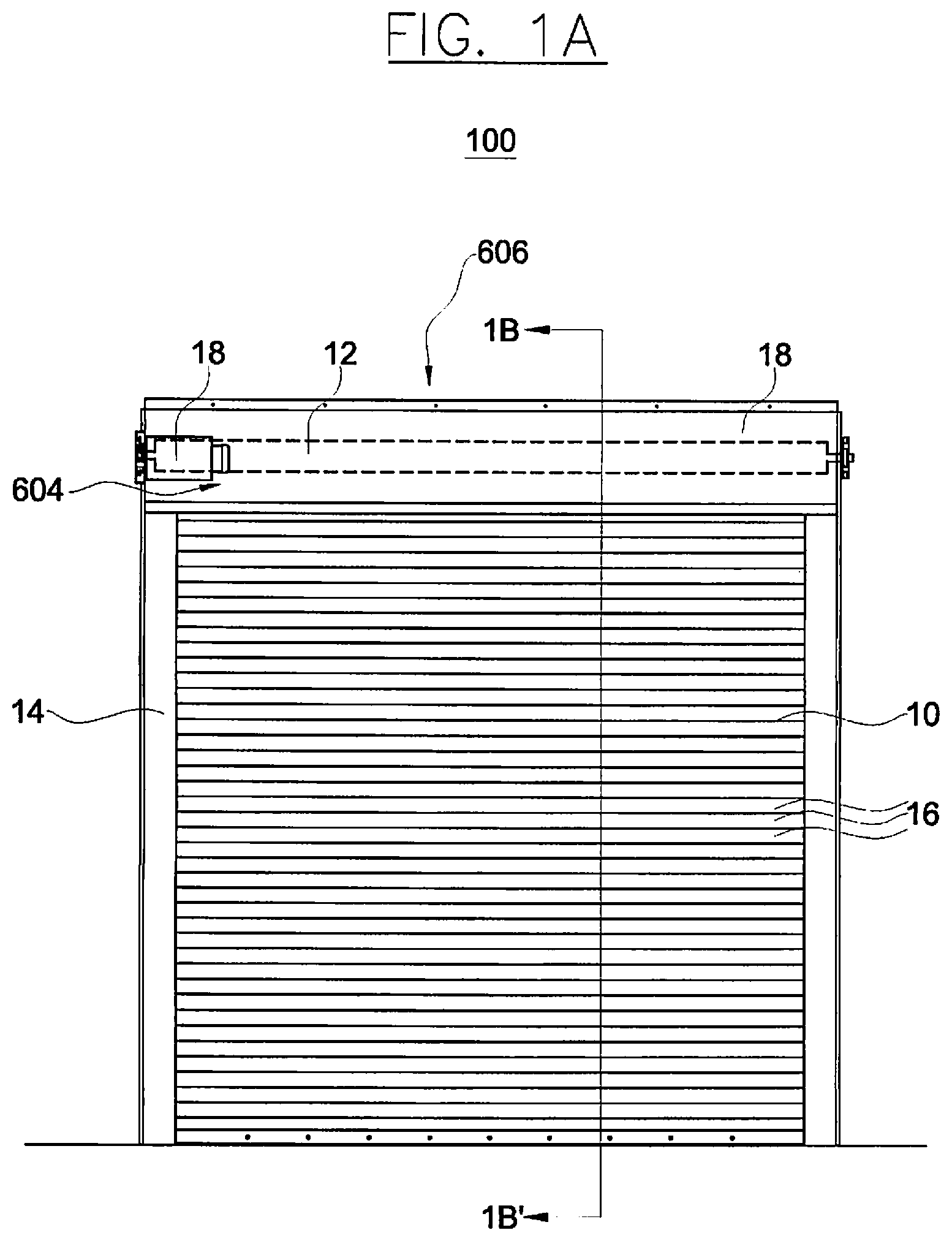 Patent US12129708 — Slatted door with increased impact resistance — Figure 1