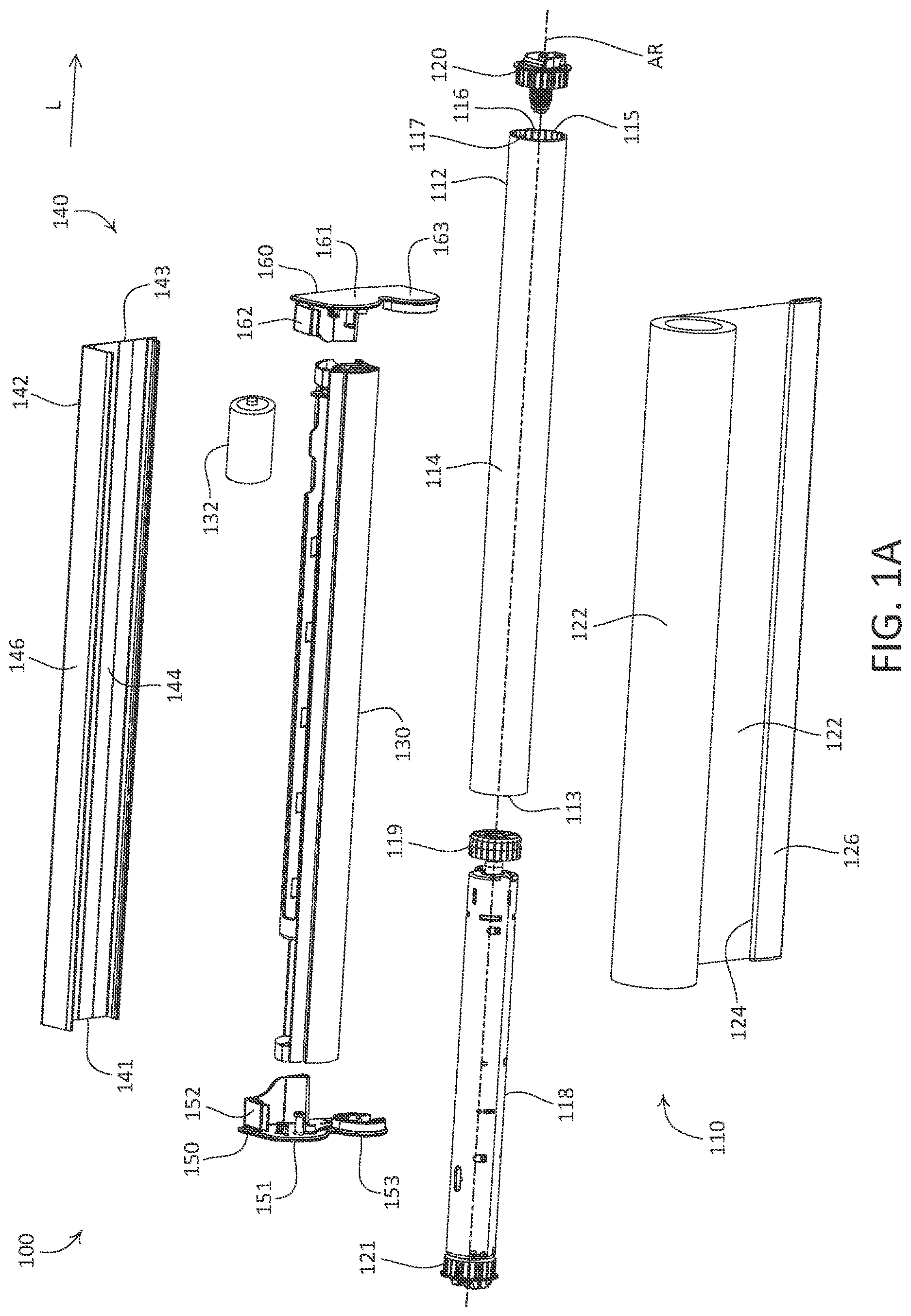 Patent US12129710 — Variable-stiffness roller shade tube — Figure 1