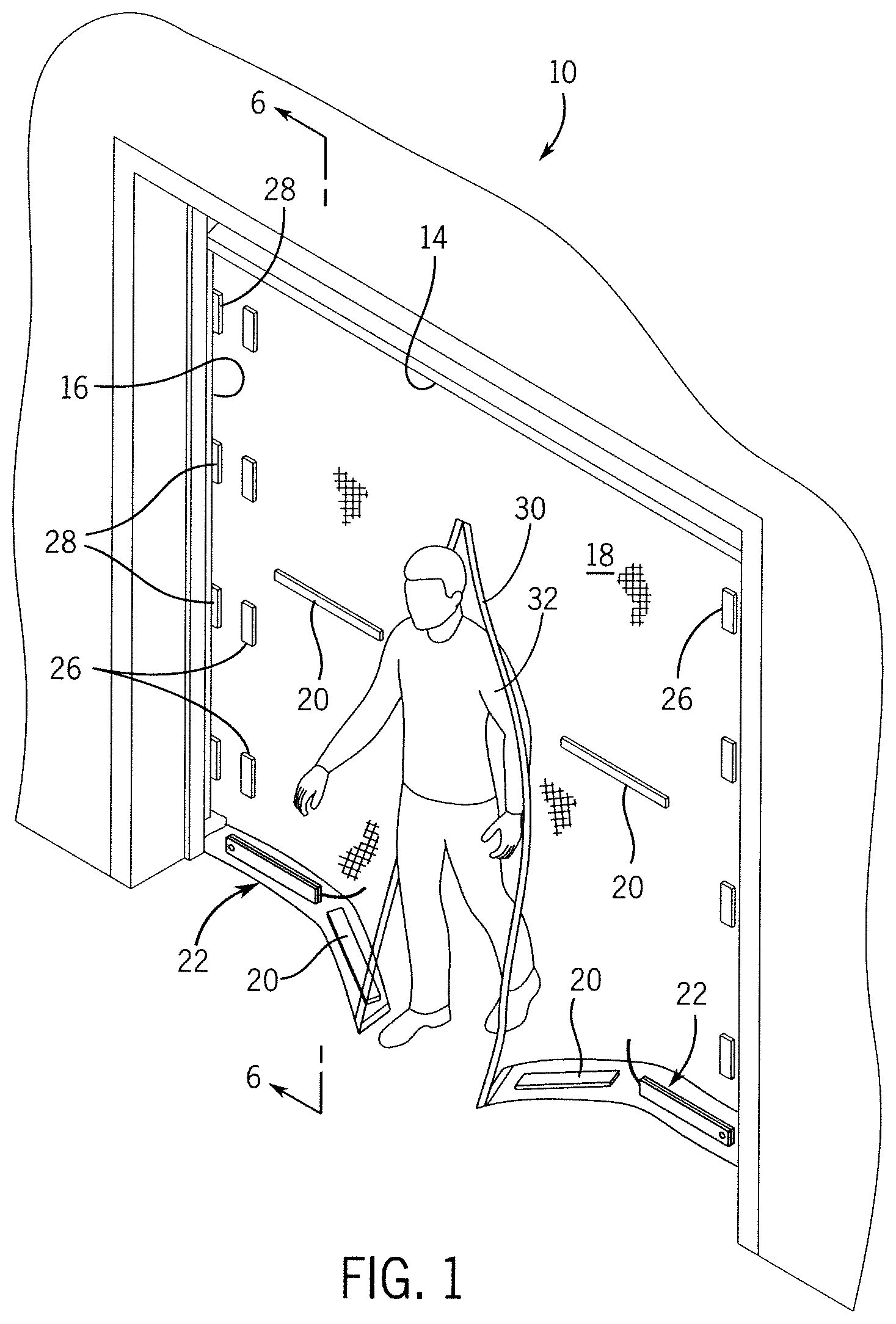 Patent US12129712 — Magnetic garage screen (net) assembly — Figure 1