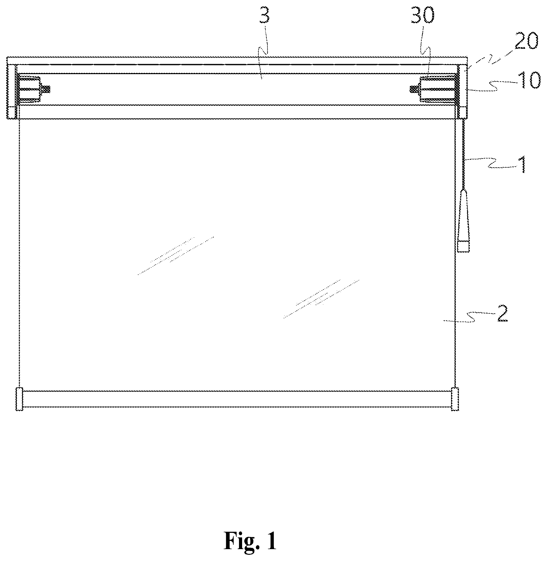 Patent US12129713 — Roller blind drive device operated by single pull cord — Figure 1