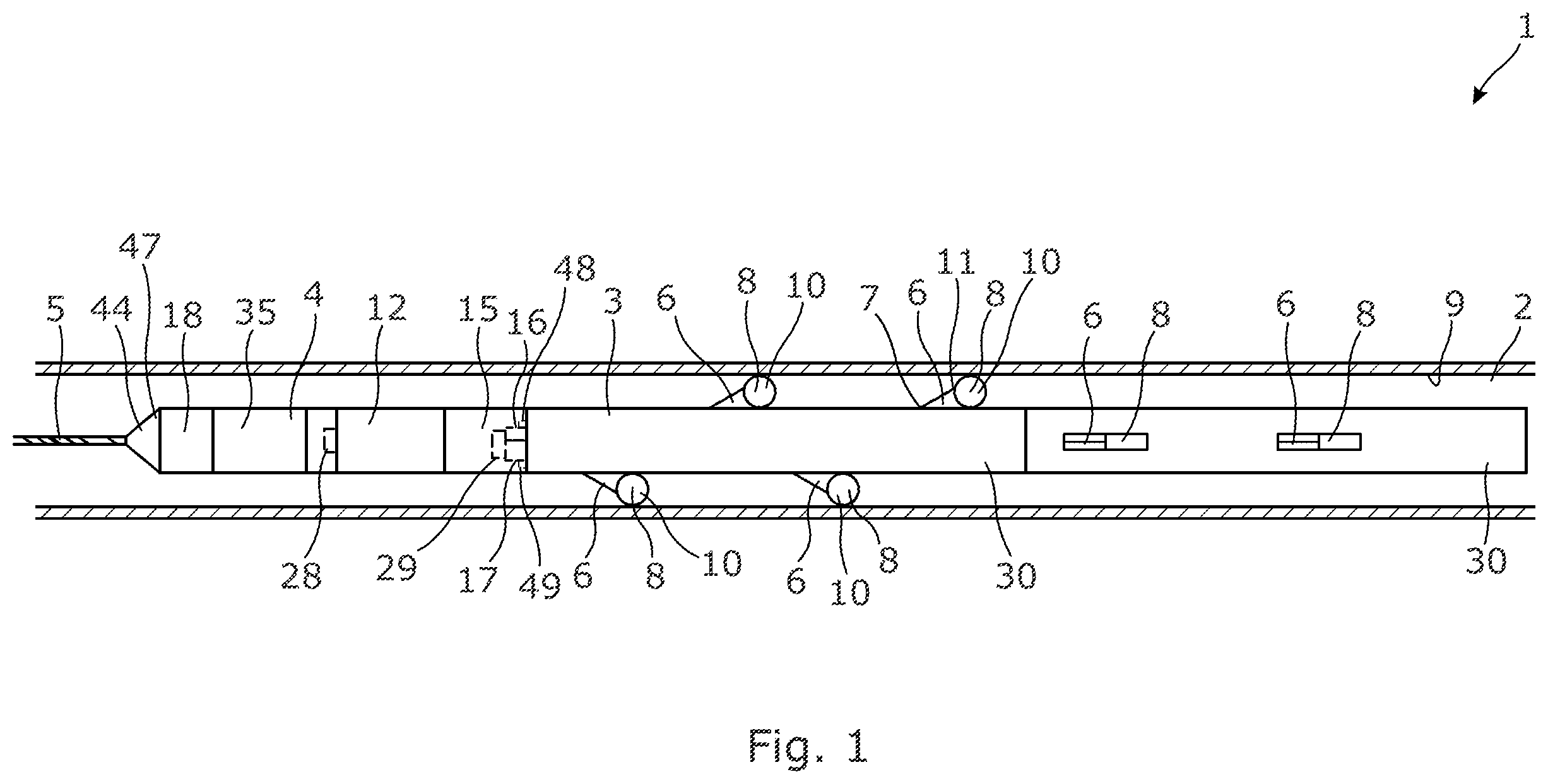 Patent US12129726 — Hydraulically driven downhole self-propelling wireline tool — Figure 1