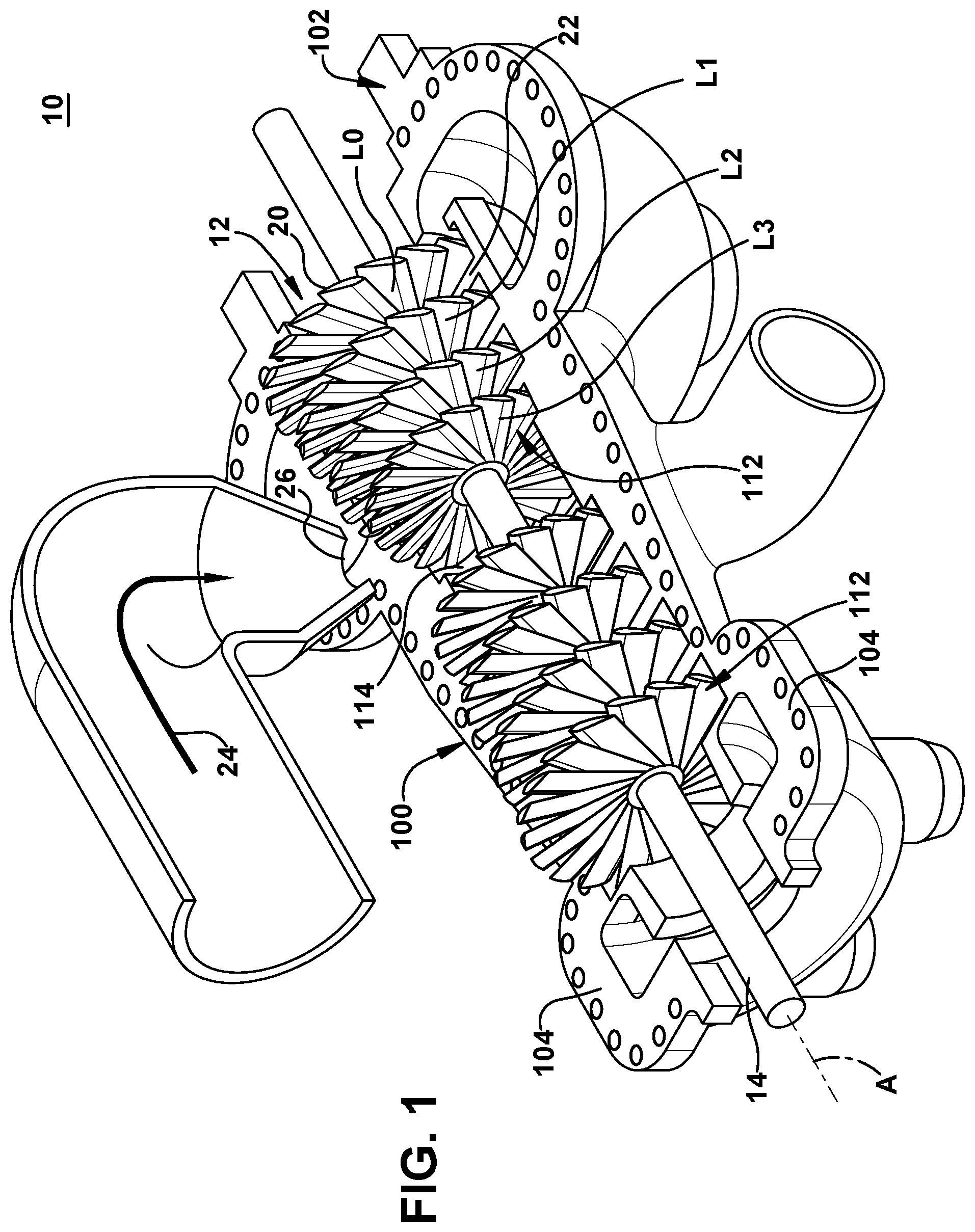 Patent US12129765 — Method and system for component alignment in turbine casing and related turbine casing — Figure 1