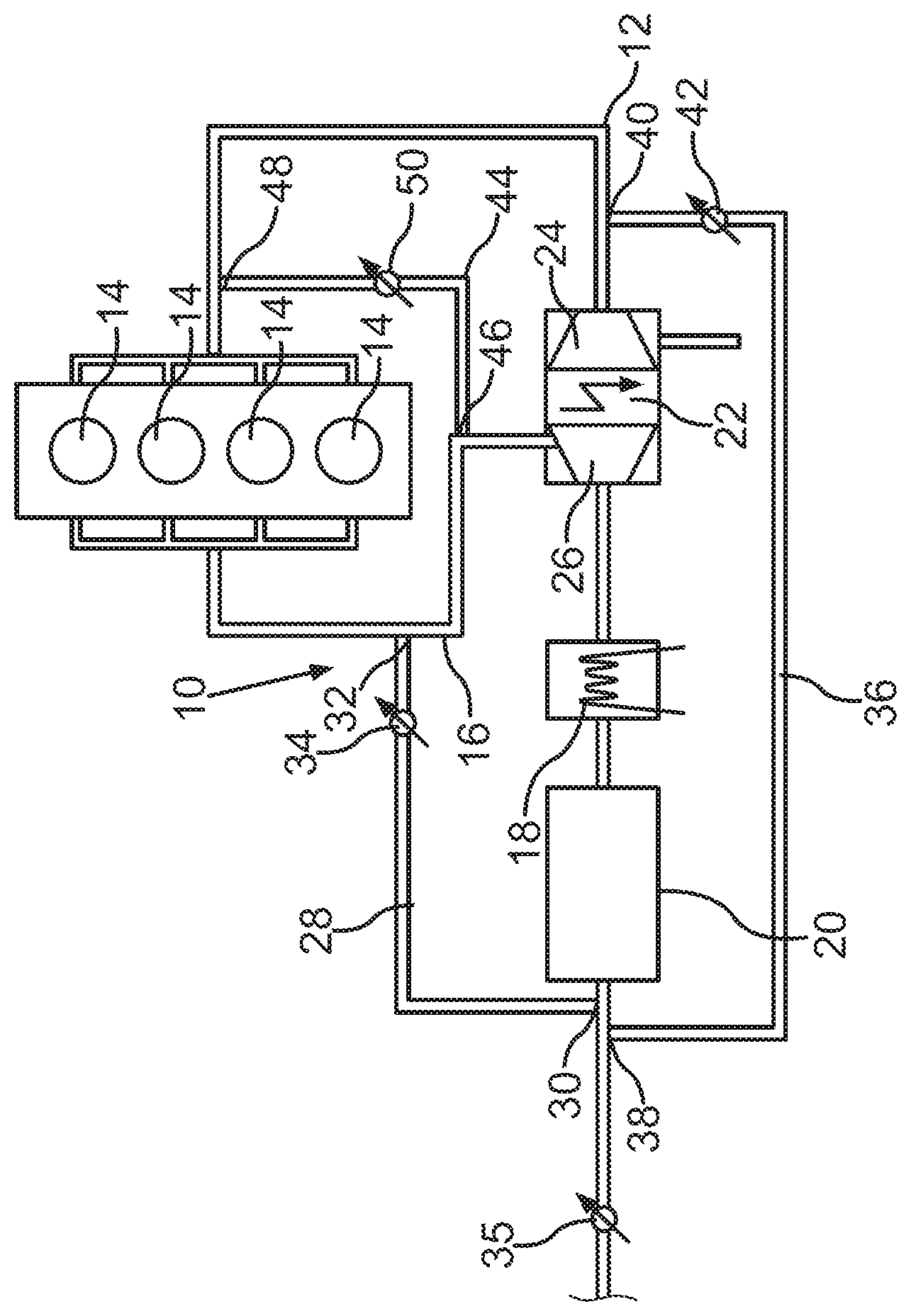 Patent US12129780 — Combustion engine for a motor vehicle, and motor vehicle — Figure 1