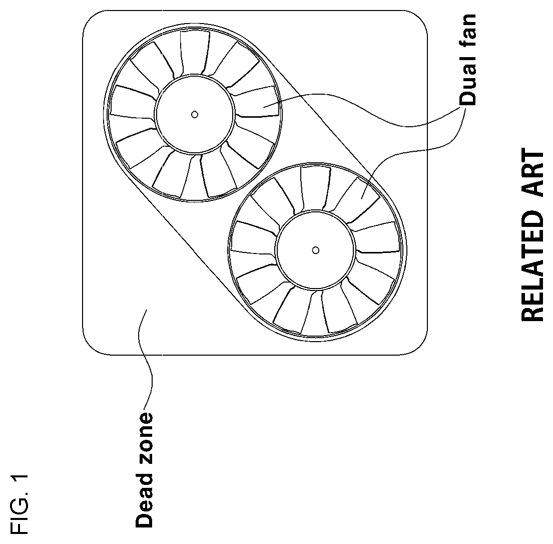 Patent US12129784 — Cooling fan for vehicle — Figure 1