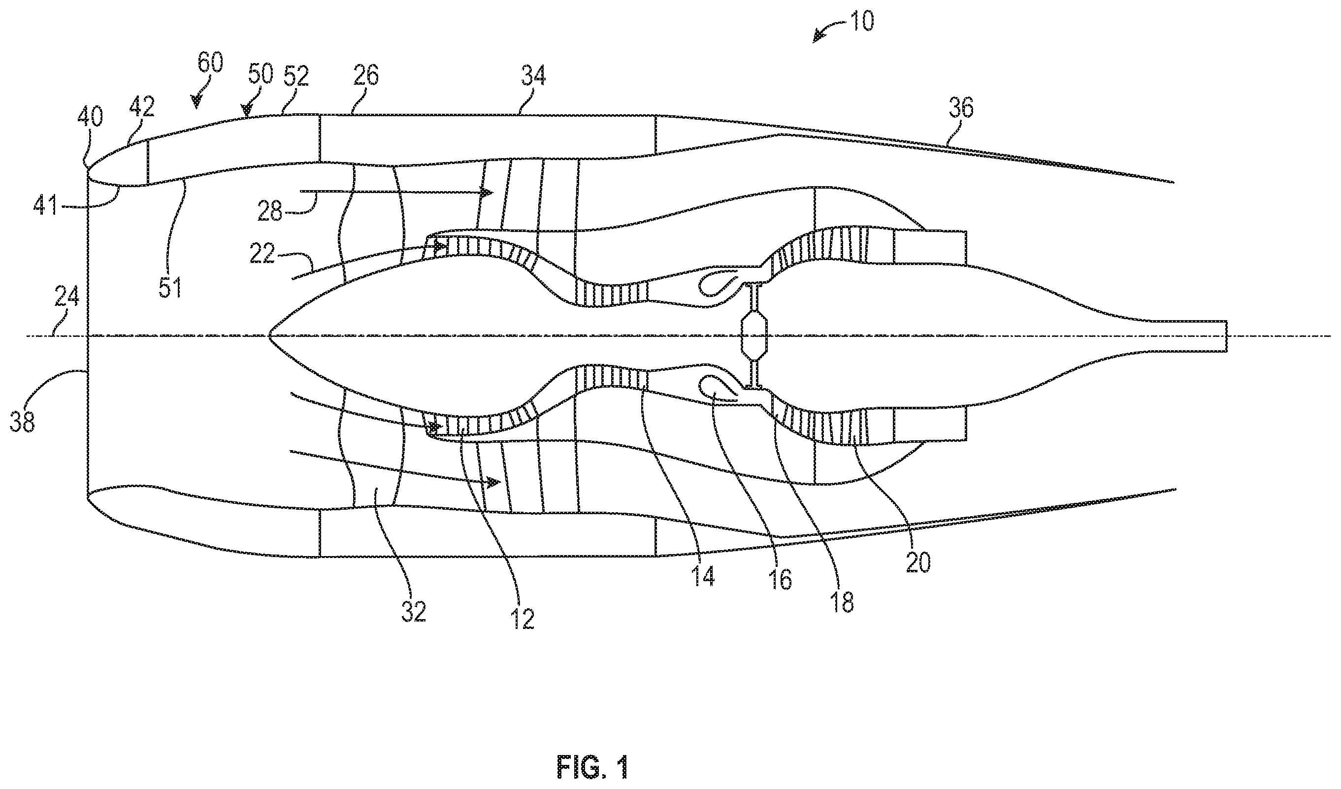 Patent US12129795 — Air inlet duct for a nacelle of an aircraft propulsion assembly — Figure 1