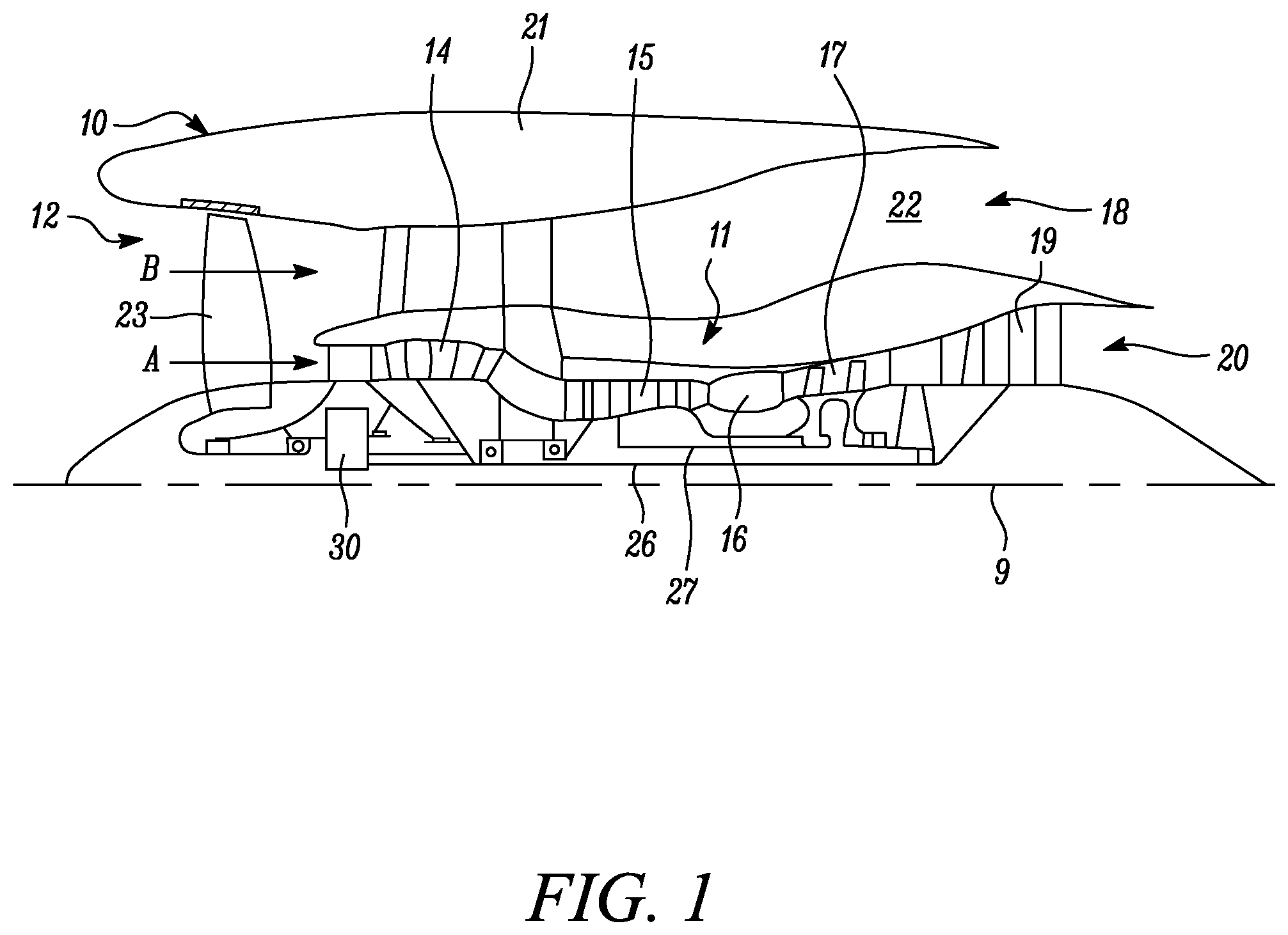 Patent US12129797 — Heat management system for aircraft — Figure 1