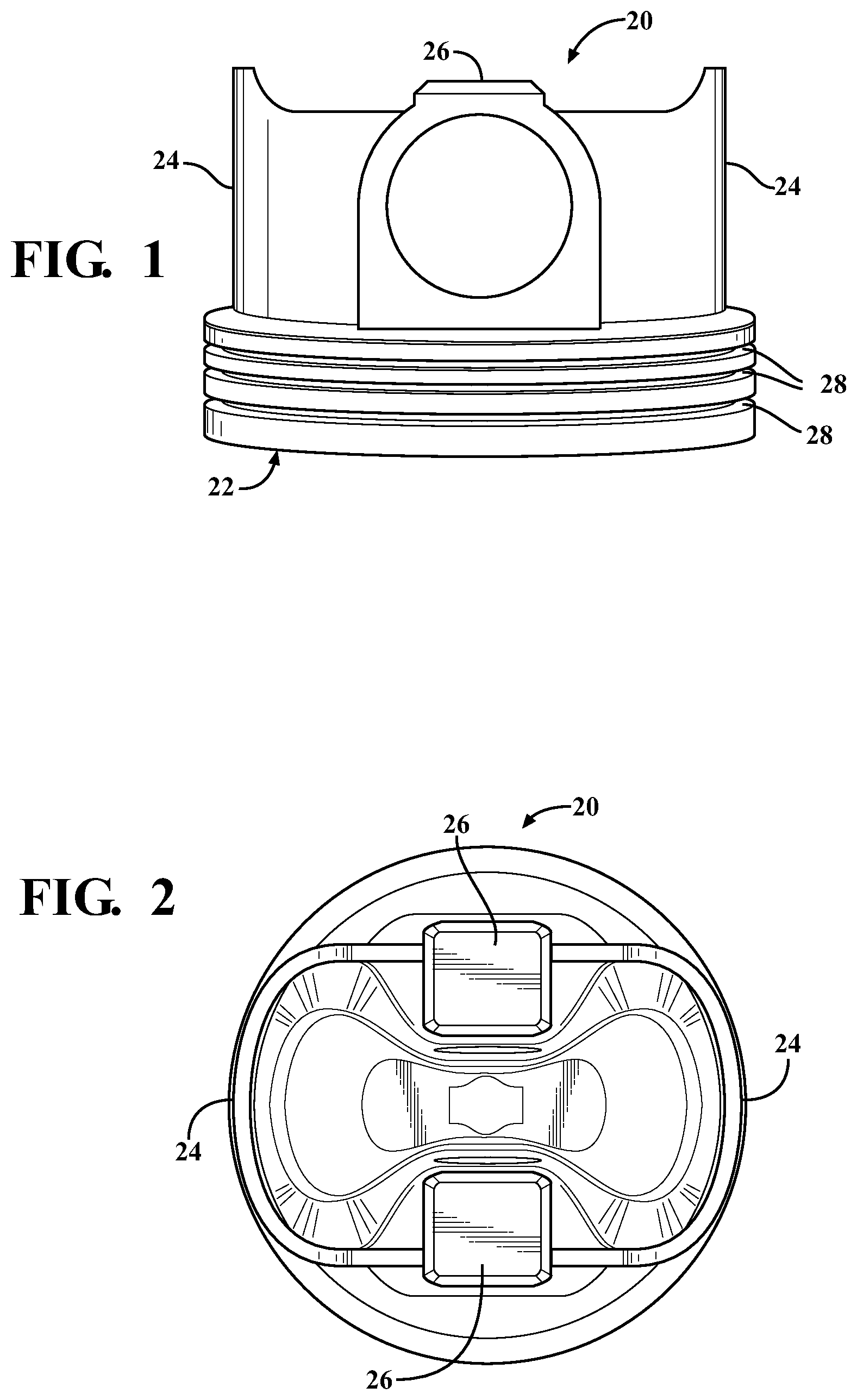 Patent US12129811 — Piston made using additive manufacturing techniques — Figure 1