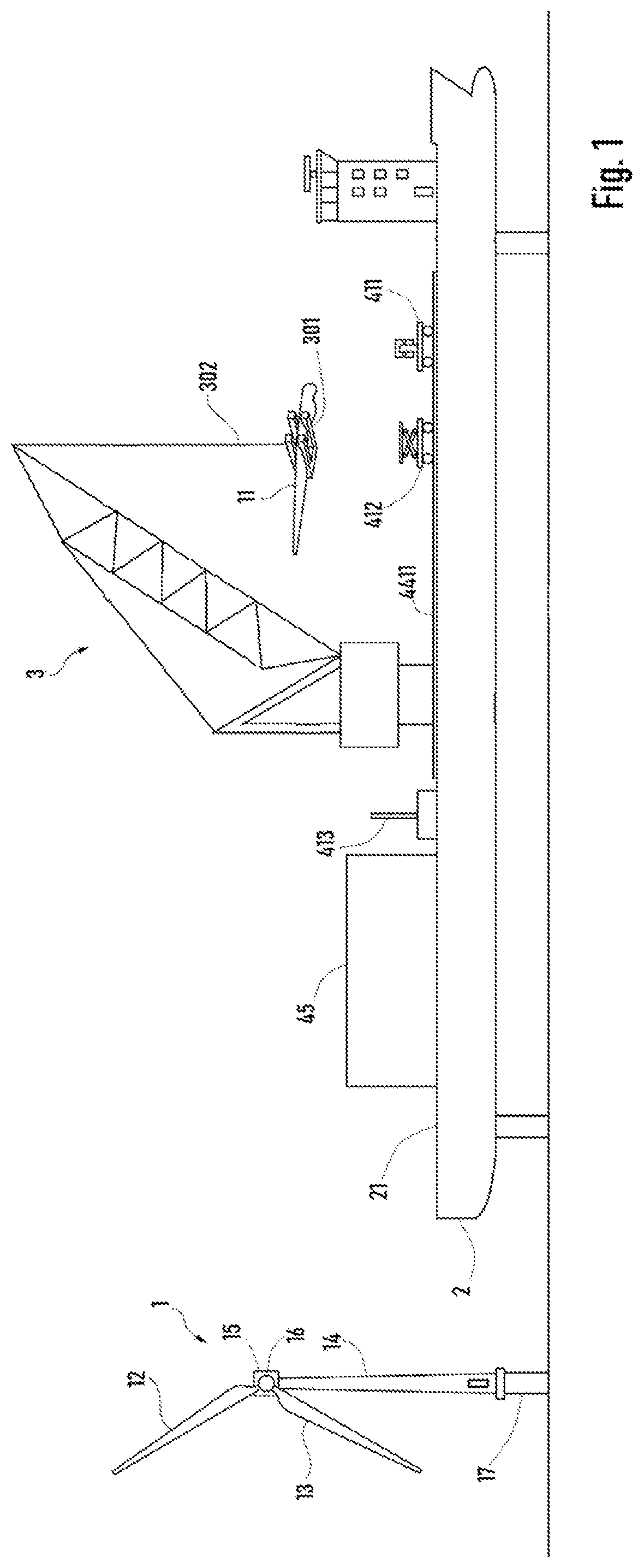 Patent US12129826 — Method for handling a wind turbine blade — Figure 1