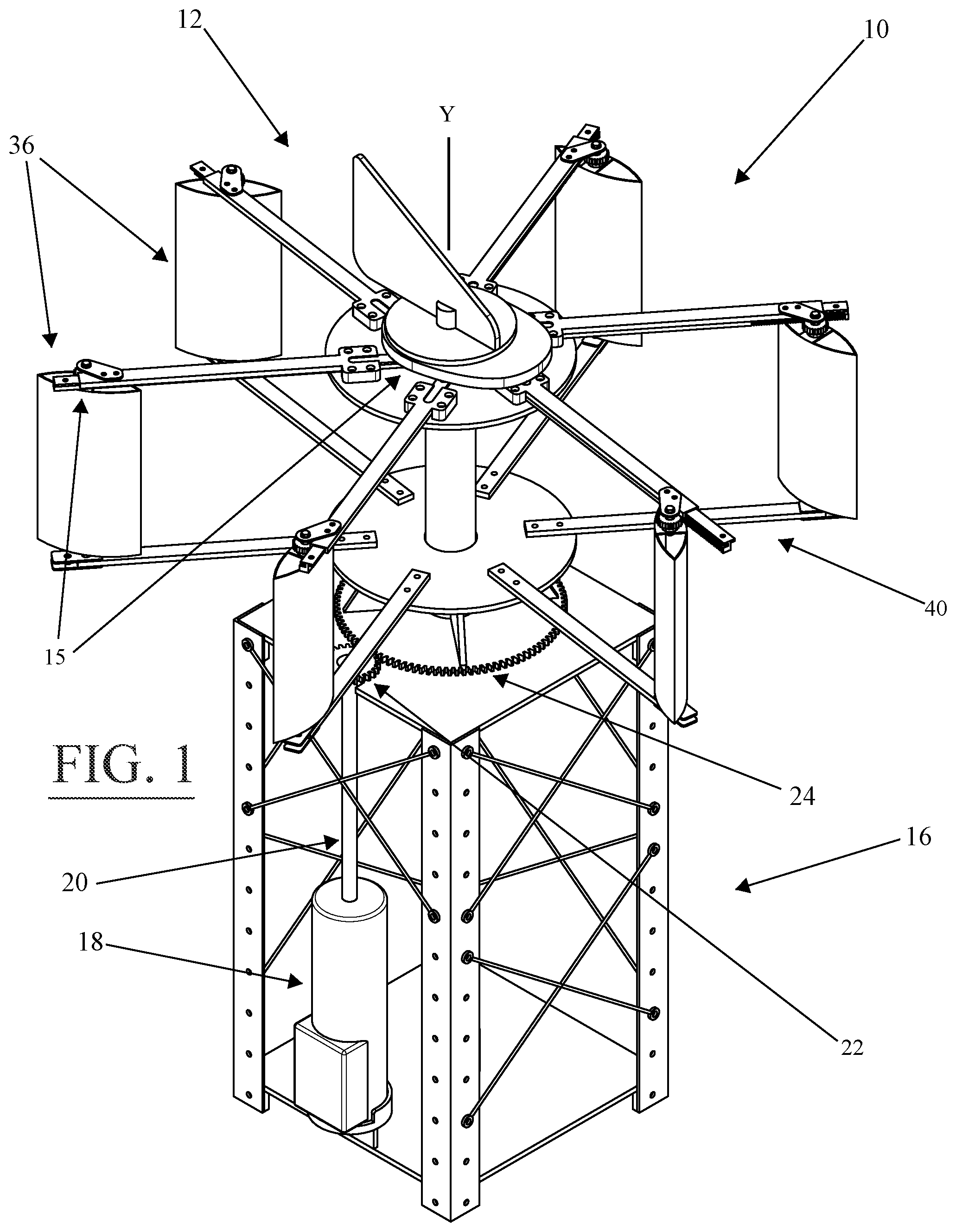 Patent US12129827 — Vertical axis wind turbine — Figure 1
