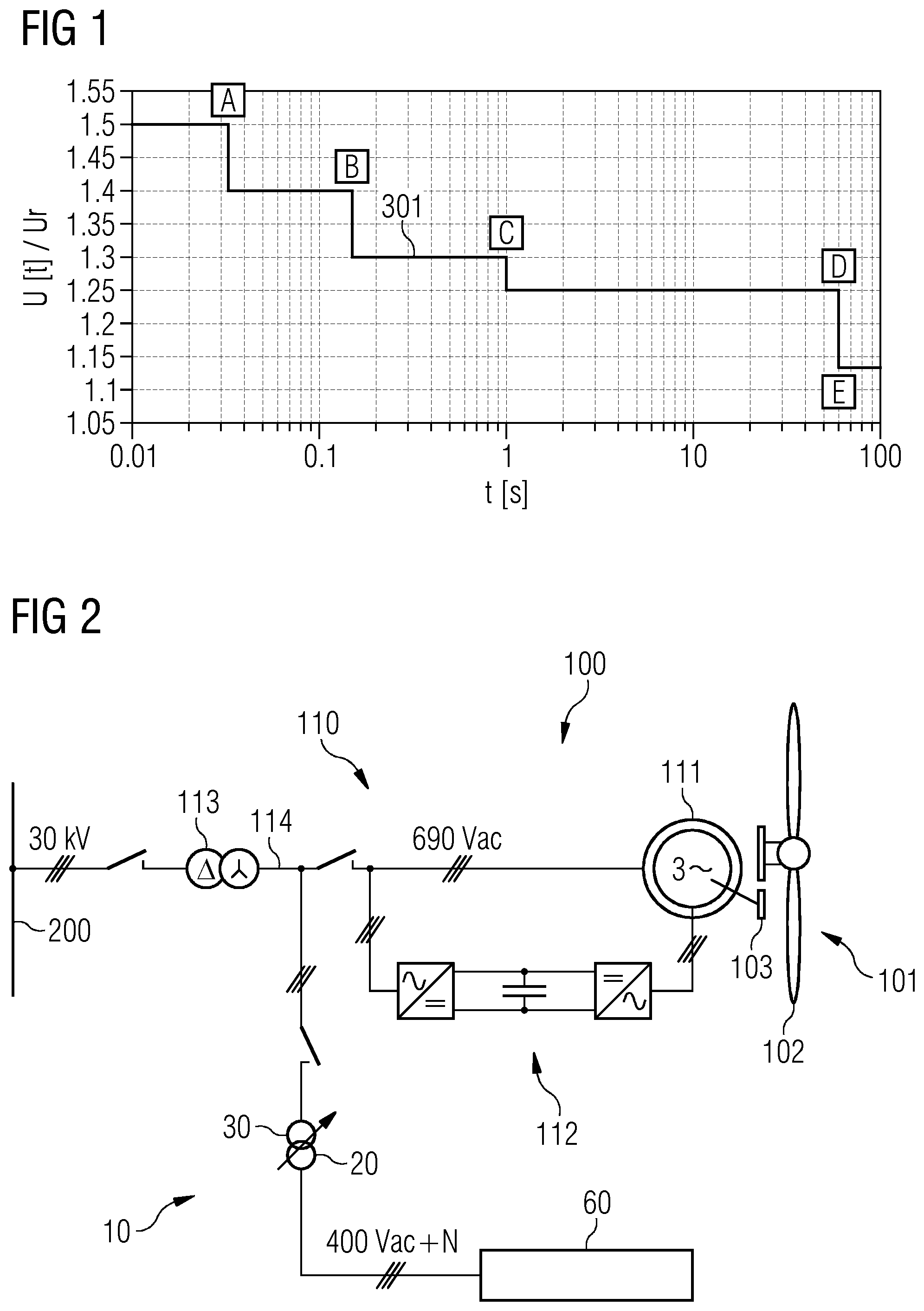 Patent US12129834 — Wind turbine auxiliary power system — Figure 1