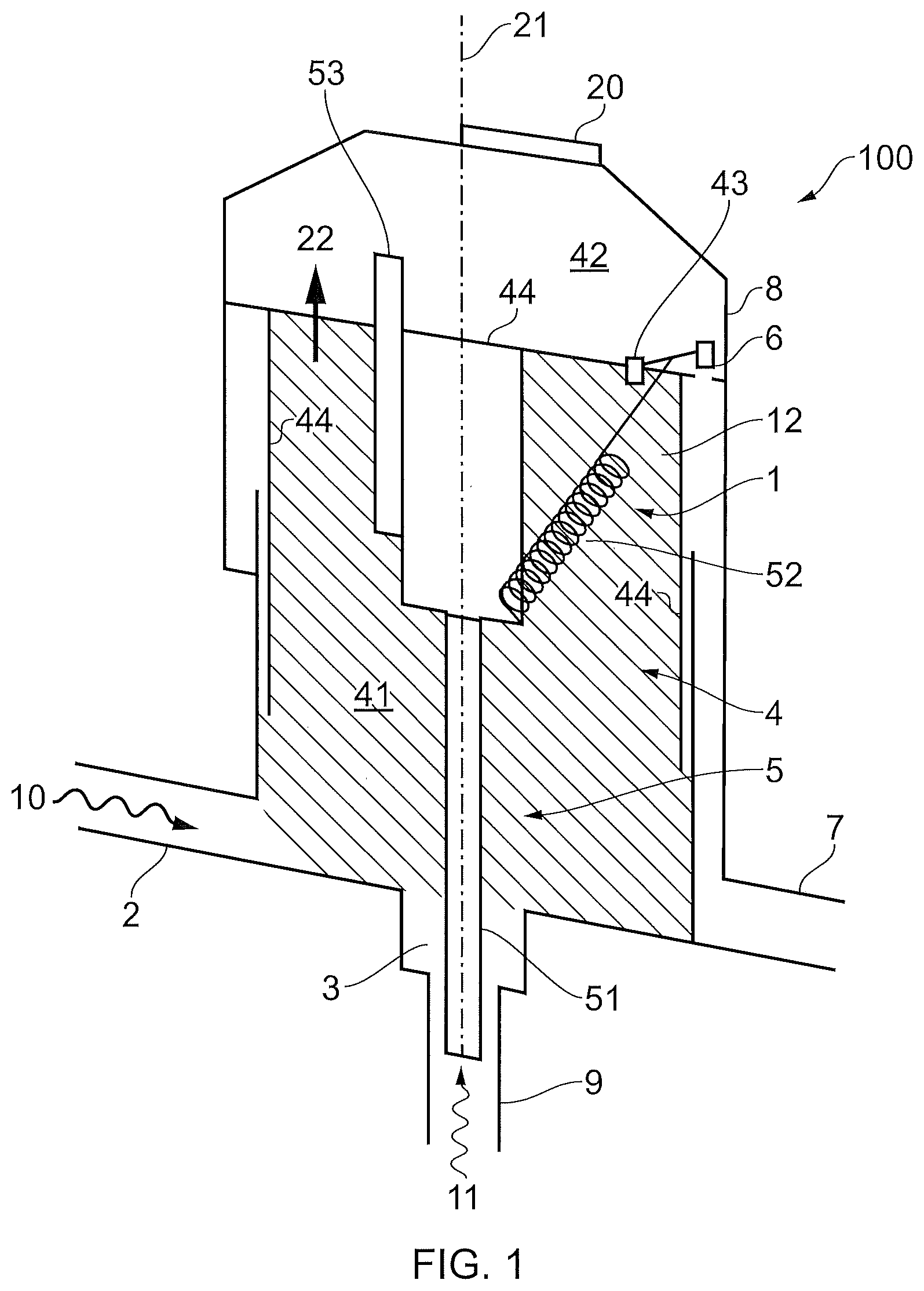 Patent US12129844 — Liquid dispenser comprising piezoelectric detector — Figure 1