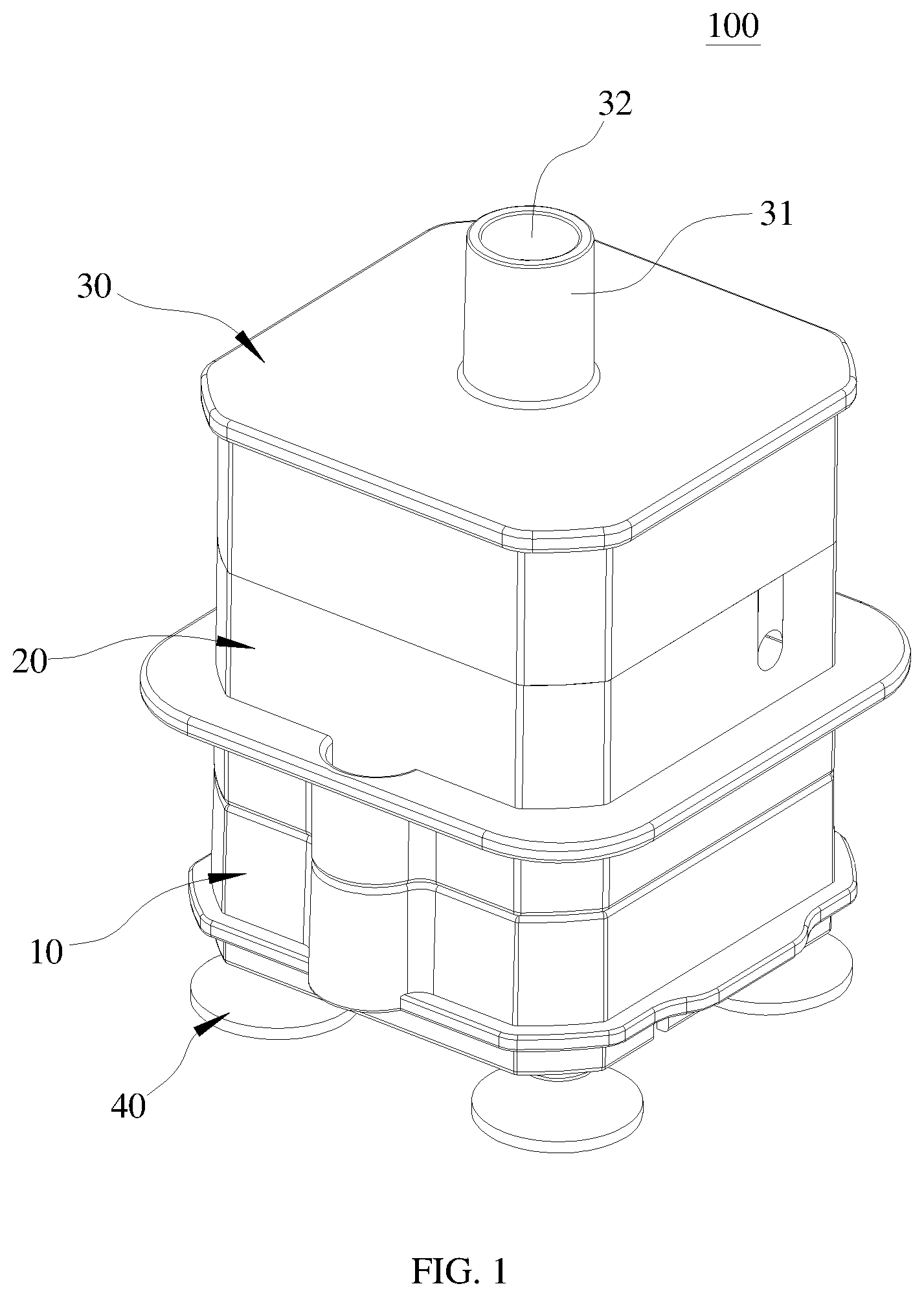 Patent US12129857 — Bottom-suction submersible pump — Figure 1