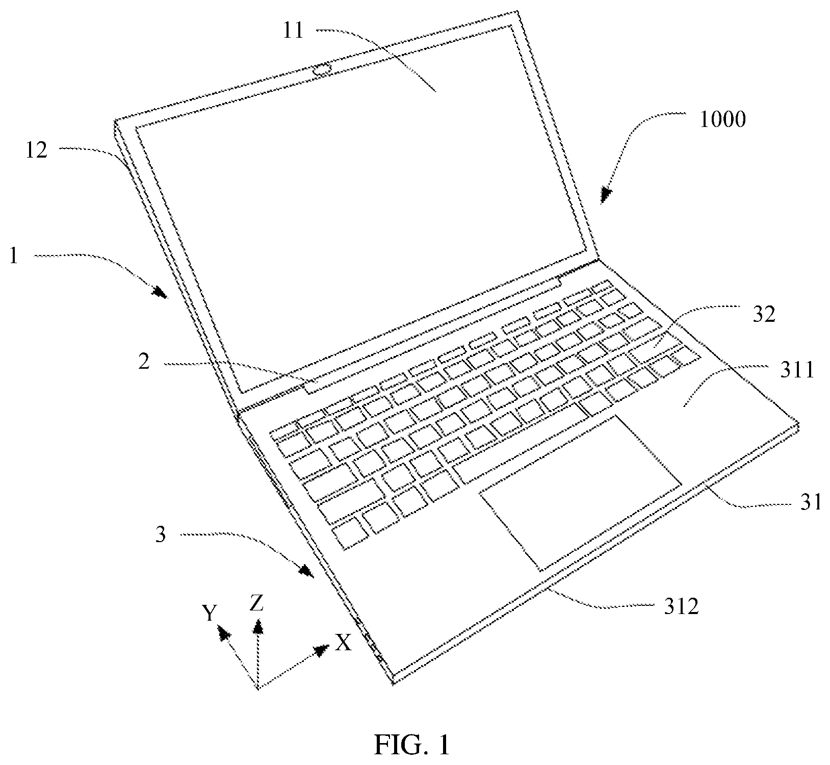 Patent US12129860 — Fan and electronic device — Figure 1