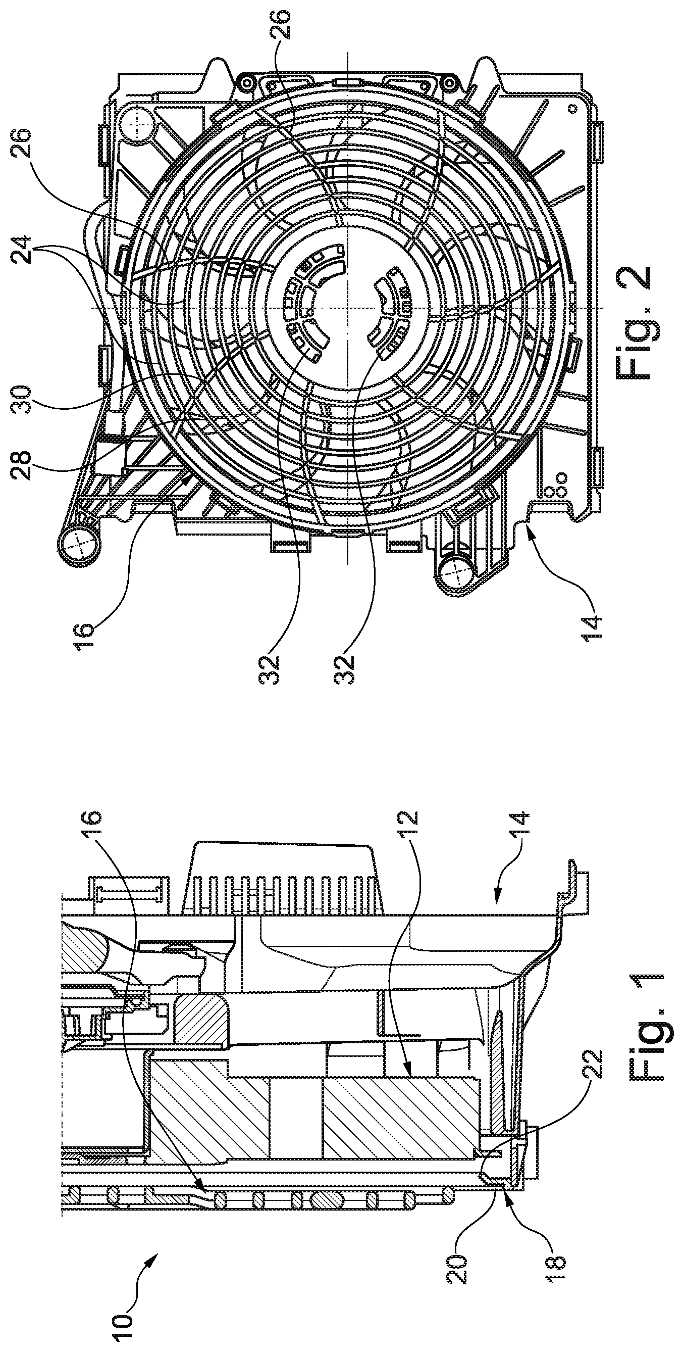 Patent US12129867 — Fan for a heat exchanger of a vehicle — Figure 1