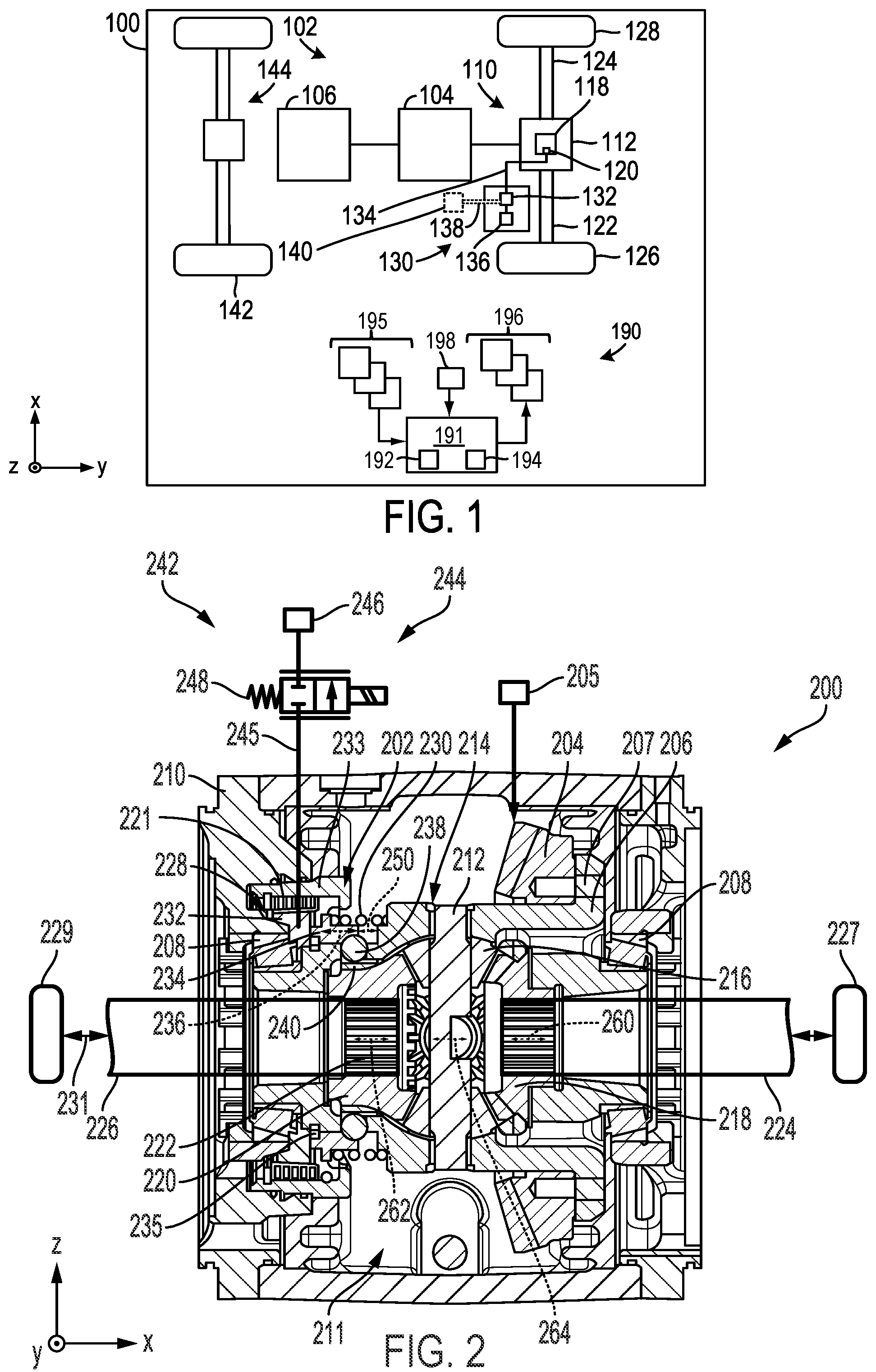 Patent US12129916 — Locking differential assembly and operating method — Figure 1