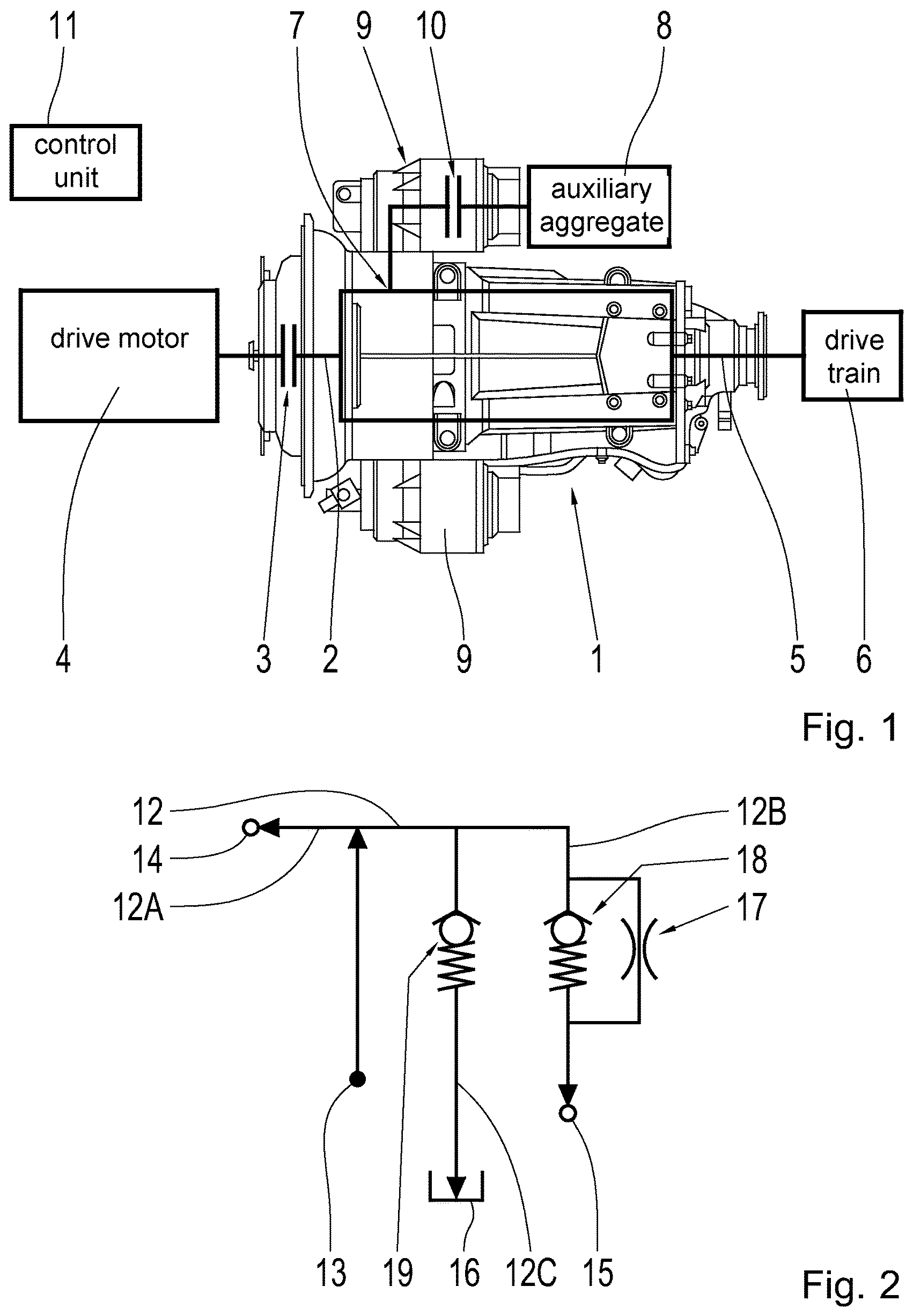 Patent US12129921 — Vehicle transmission with a lubrication system and a connection for attaching a power take-off module to the vehicle transmission — Figure 1