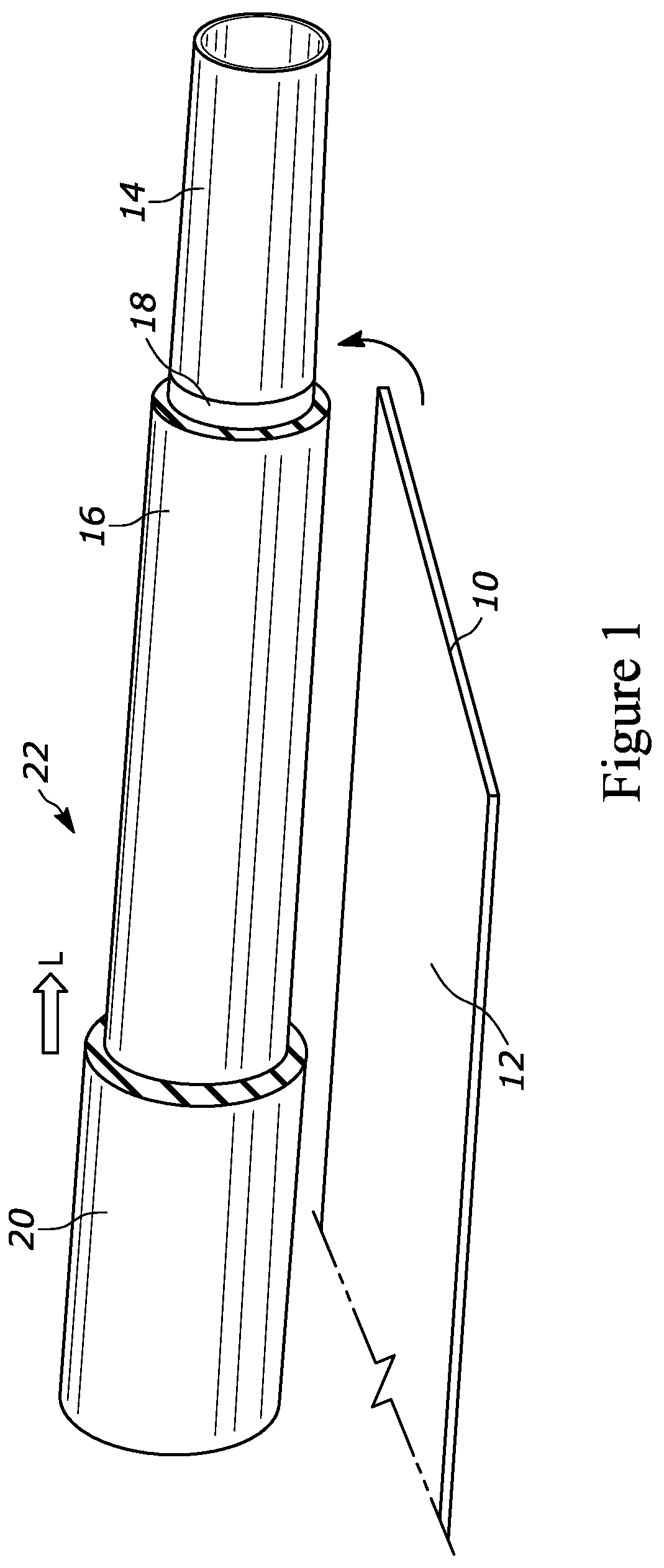 Patent US12129937 — Alternative subprocess for taping wrapped silicon hoses and hose manufactured thereby — Figure 1