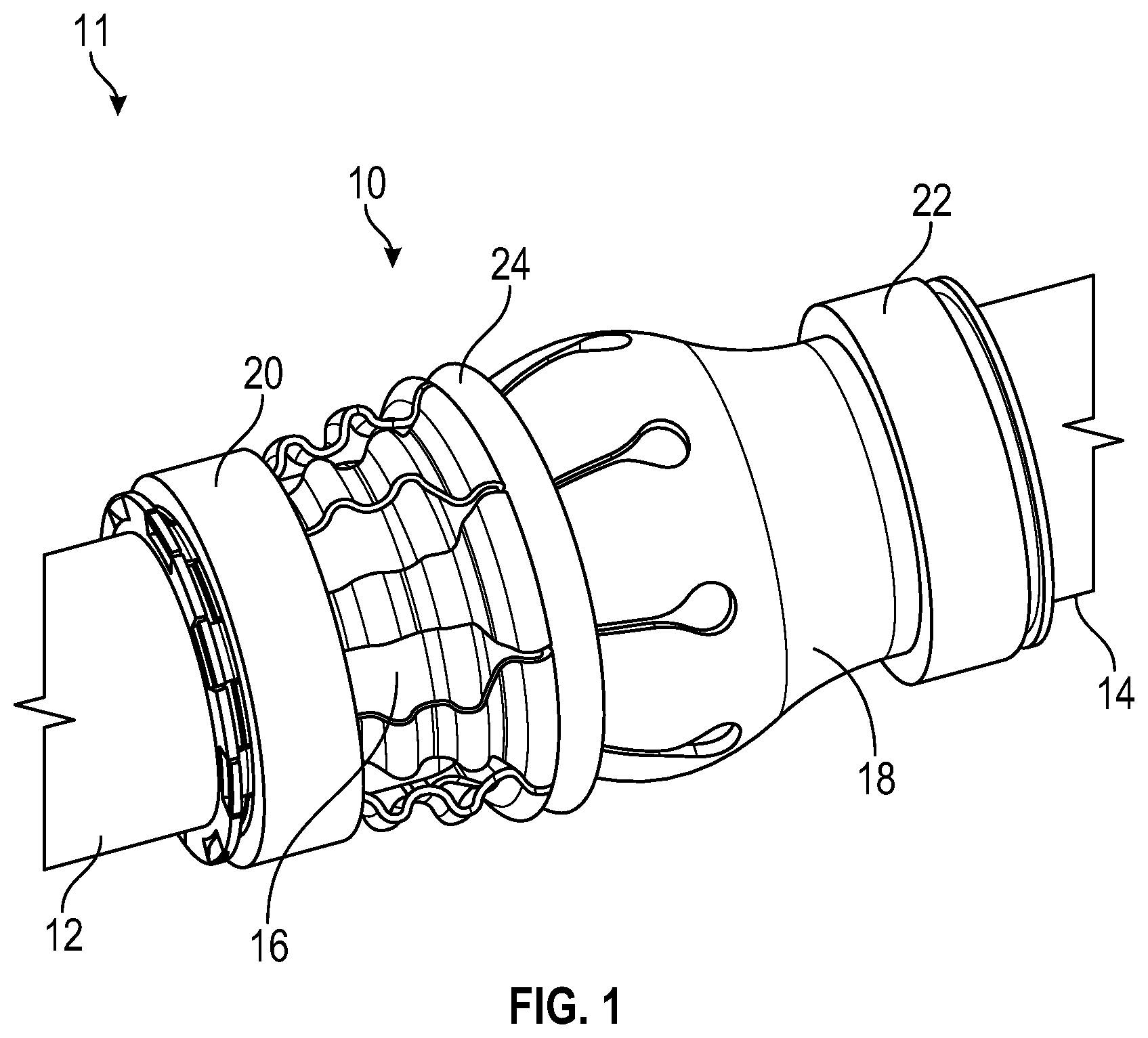 Patent US12129945 — Tube assembly — Figure 1