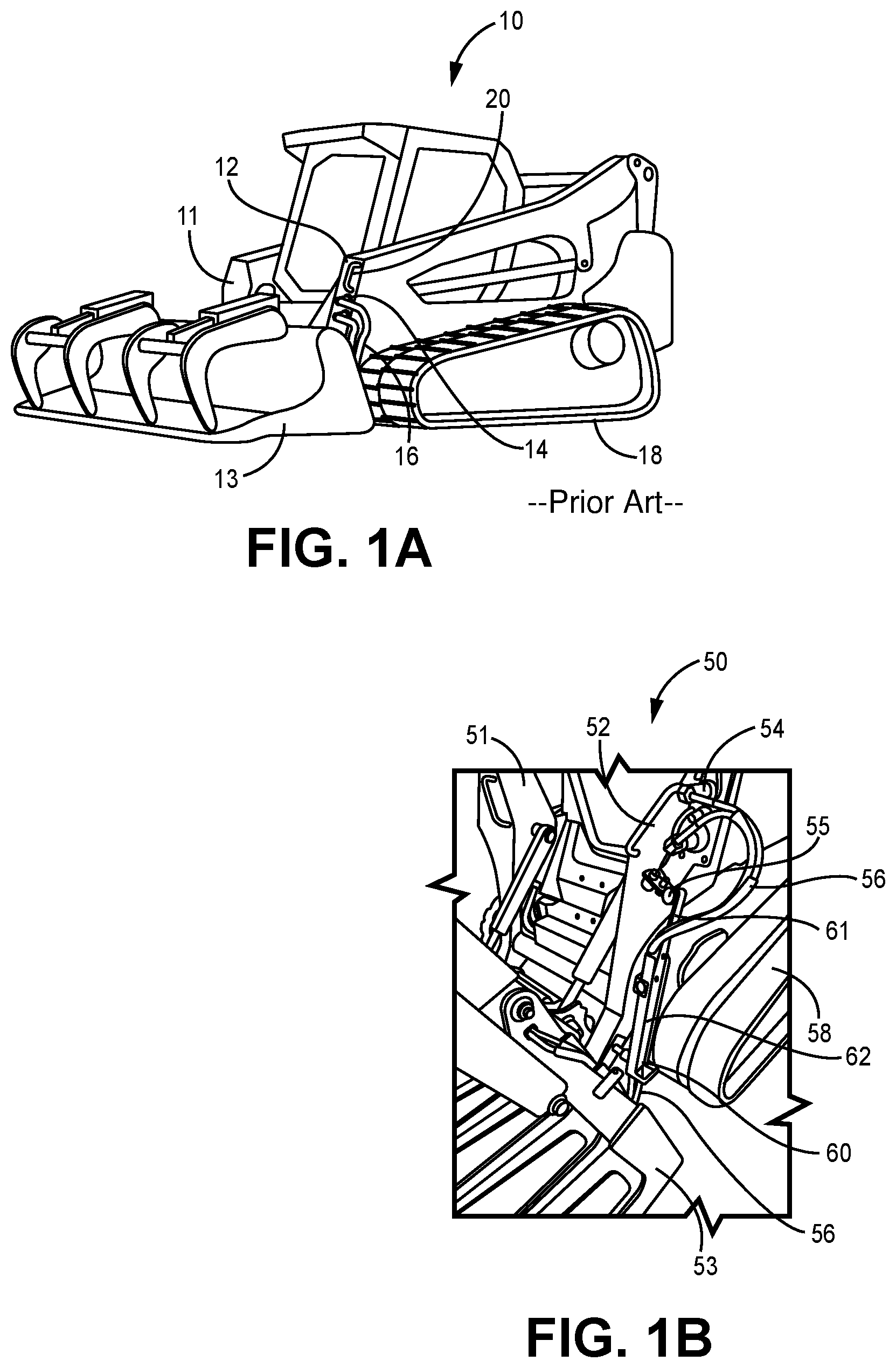 Patent US12129946 Figure 1 – Protective bracket for loader hose lines