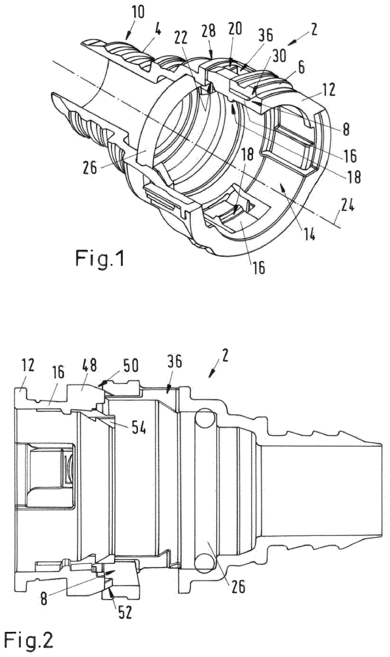 Patent US12129950 — Device for connecting two tubular objects — Figure 1