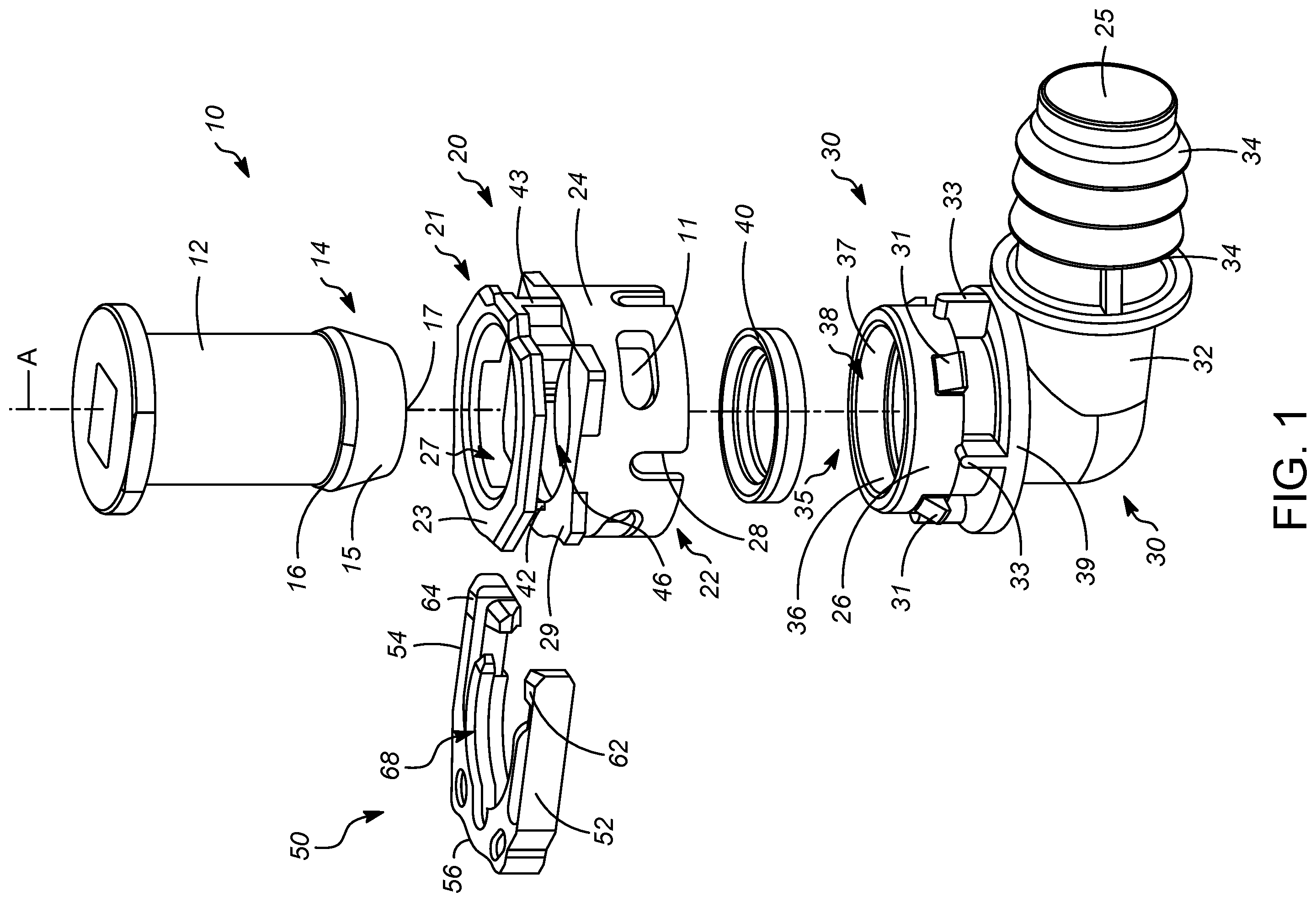 Patent US12129951 — Quick connector — Figure 1