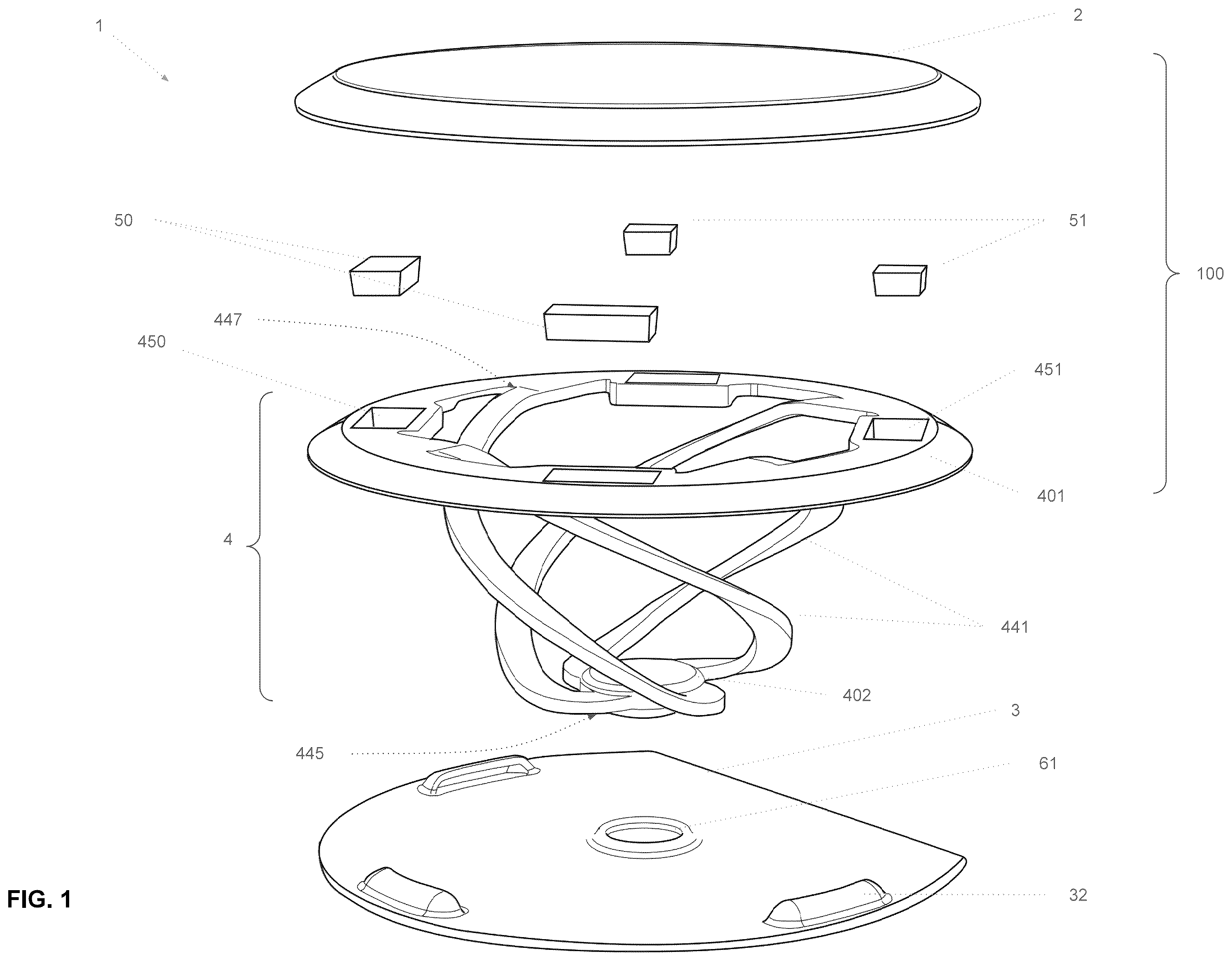 Patent US12129963 — Mobile device grip and stand — Figure 1