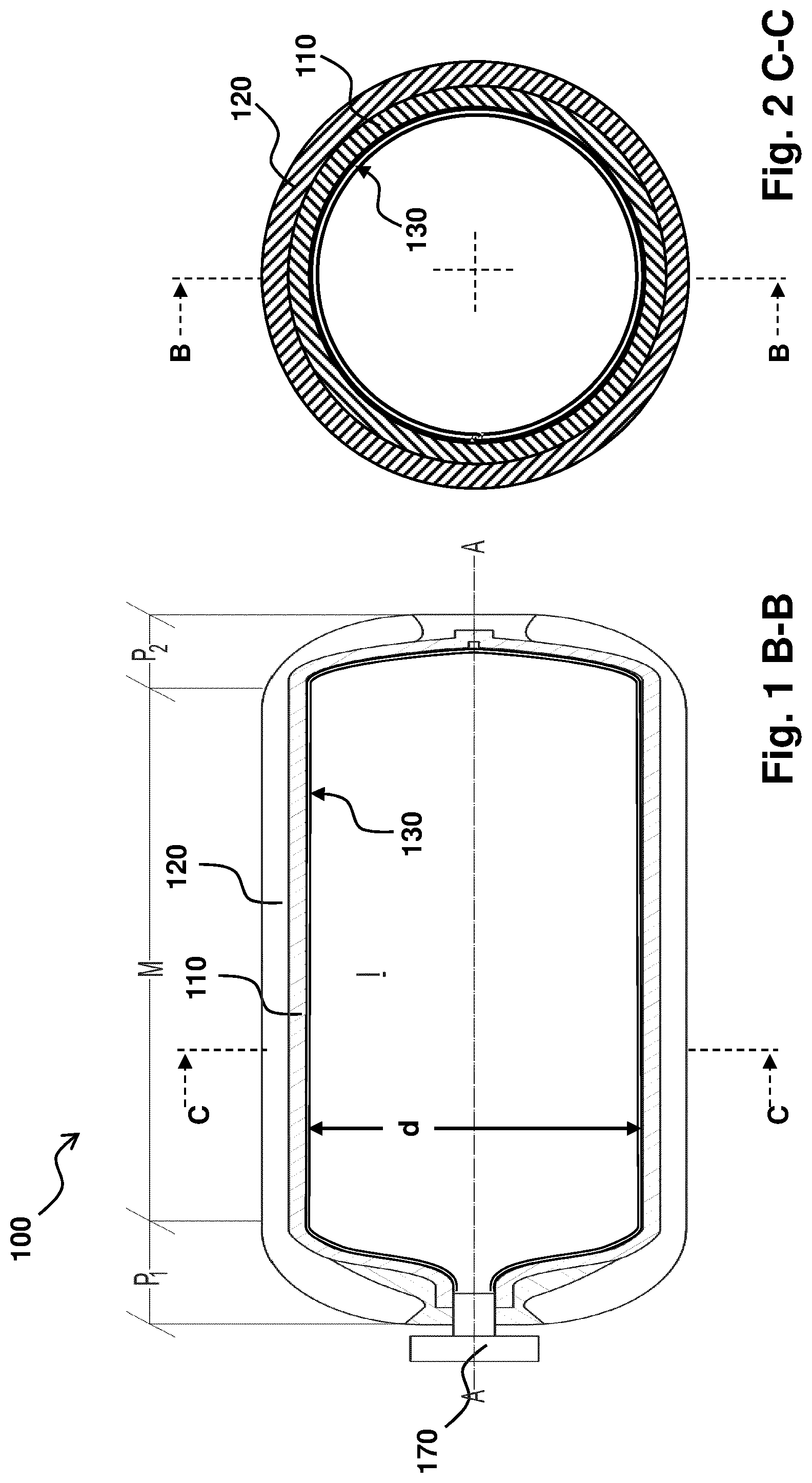 Patent US12129966 — Method for producing a barrier layer of a pressure vessel, and pressure vessel — Figure 1