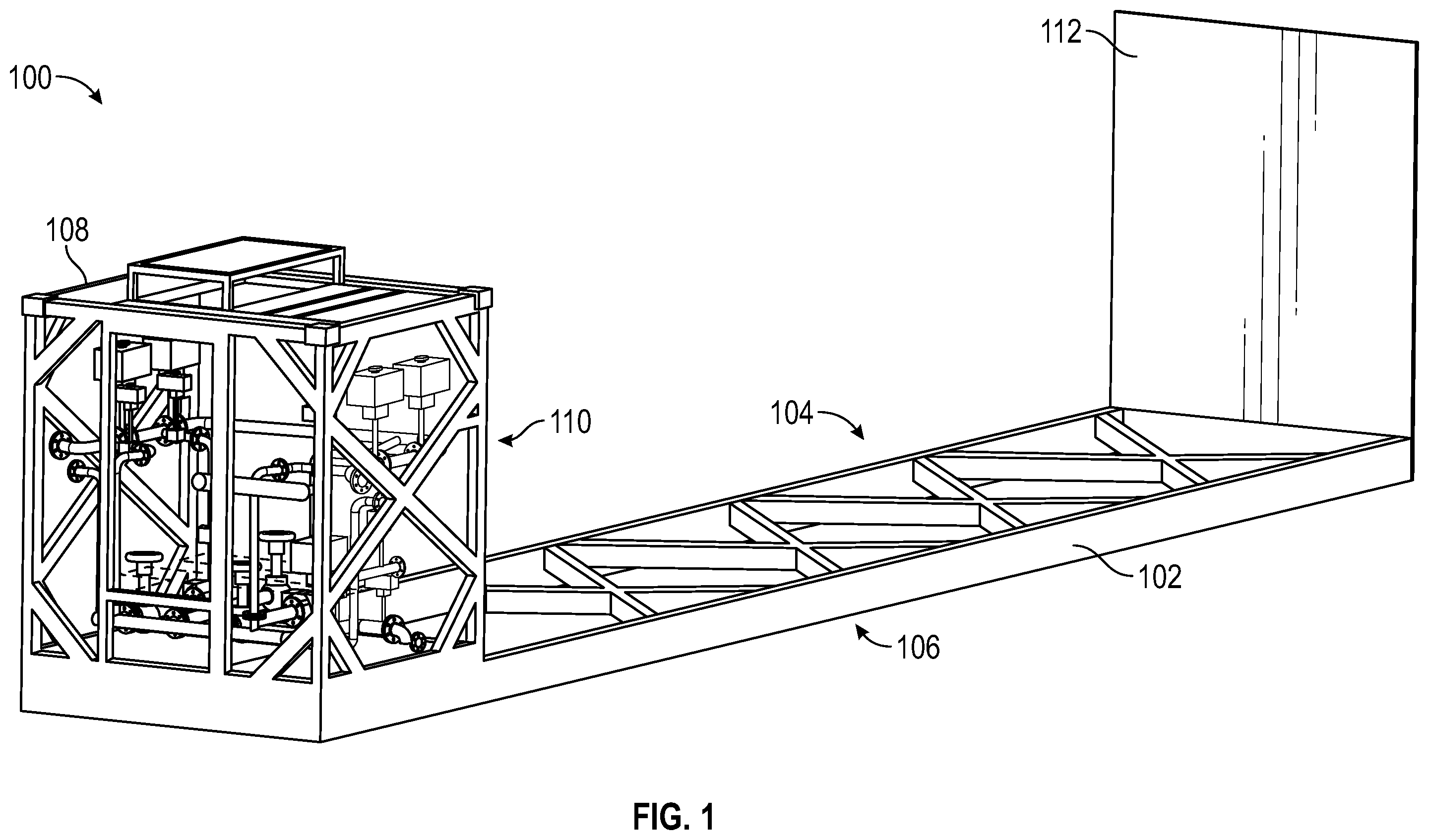 Patent US12129969 — Apparatus, system, and method for temporary liquid commodity transfer stations — Figure 1