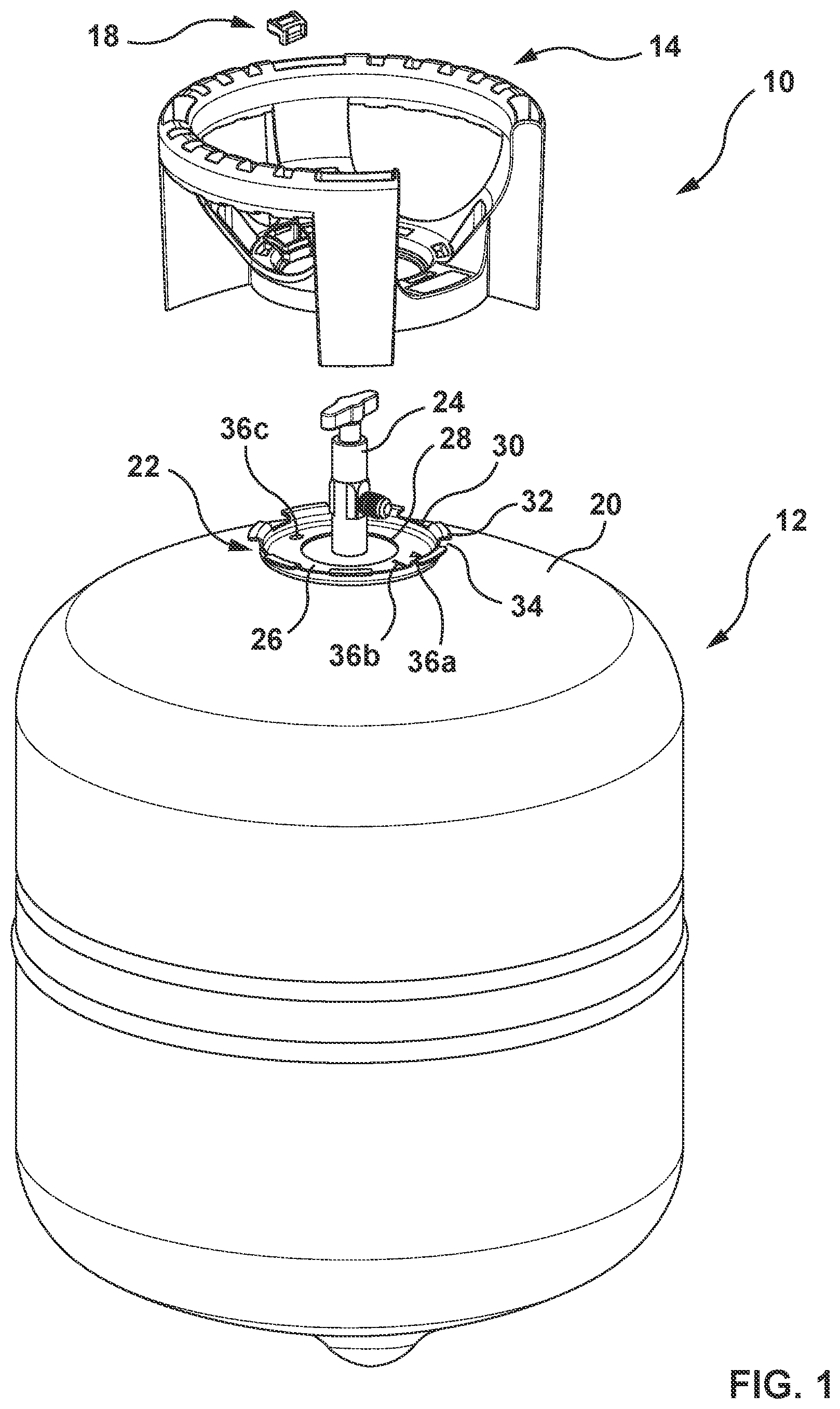 Patent US12129970 — Handle for a portable cylinder — Figure 1