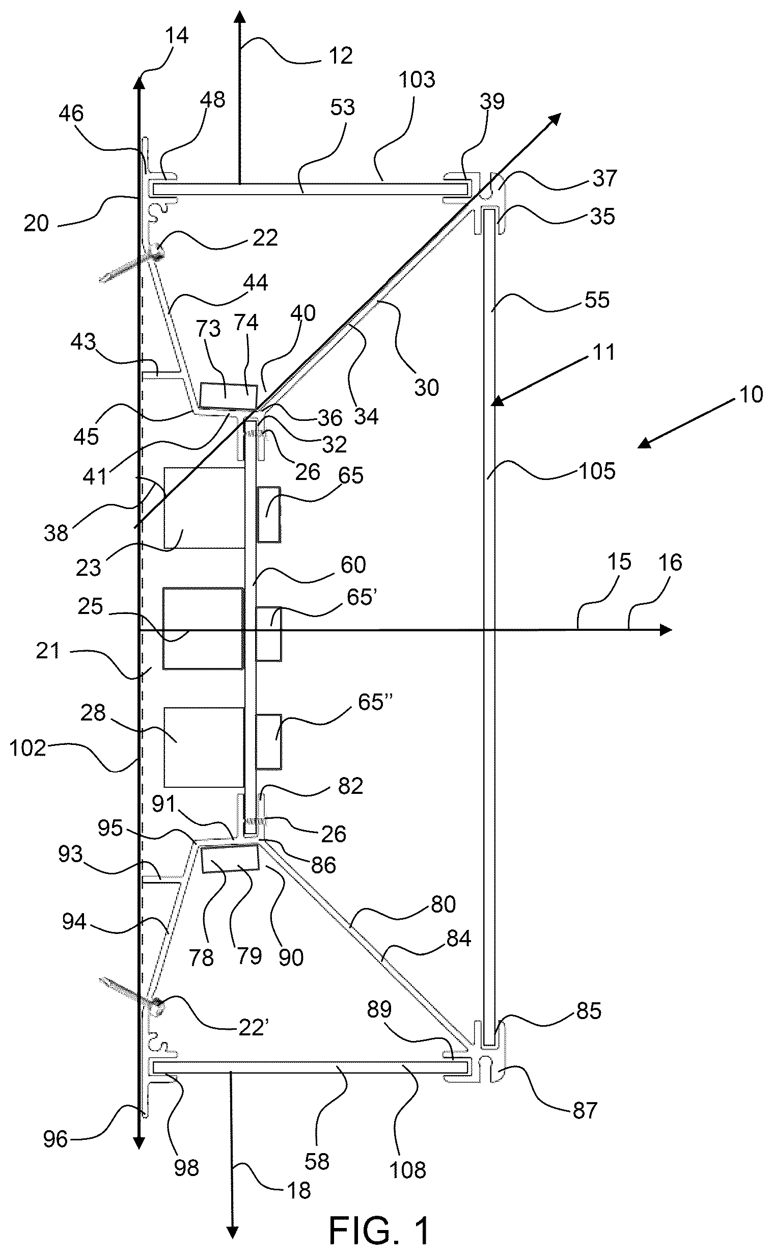 Patent US12129978 Figure 1 – Size adjustable light emitting diode light system with three light projection planes