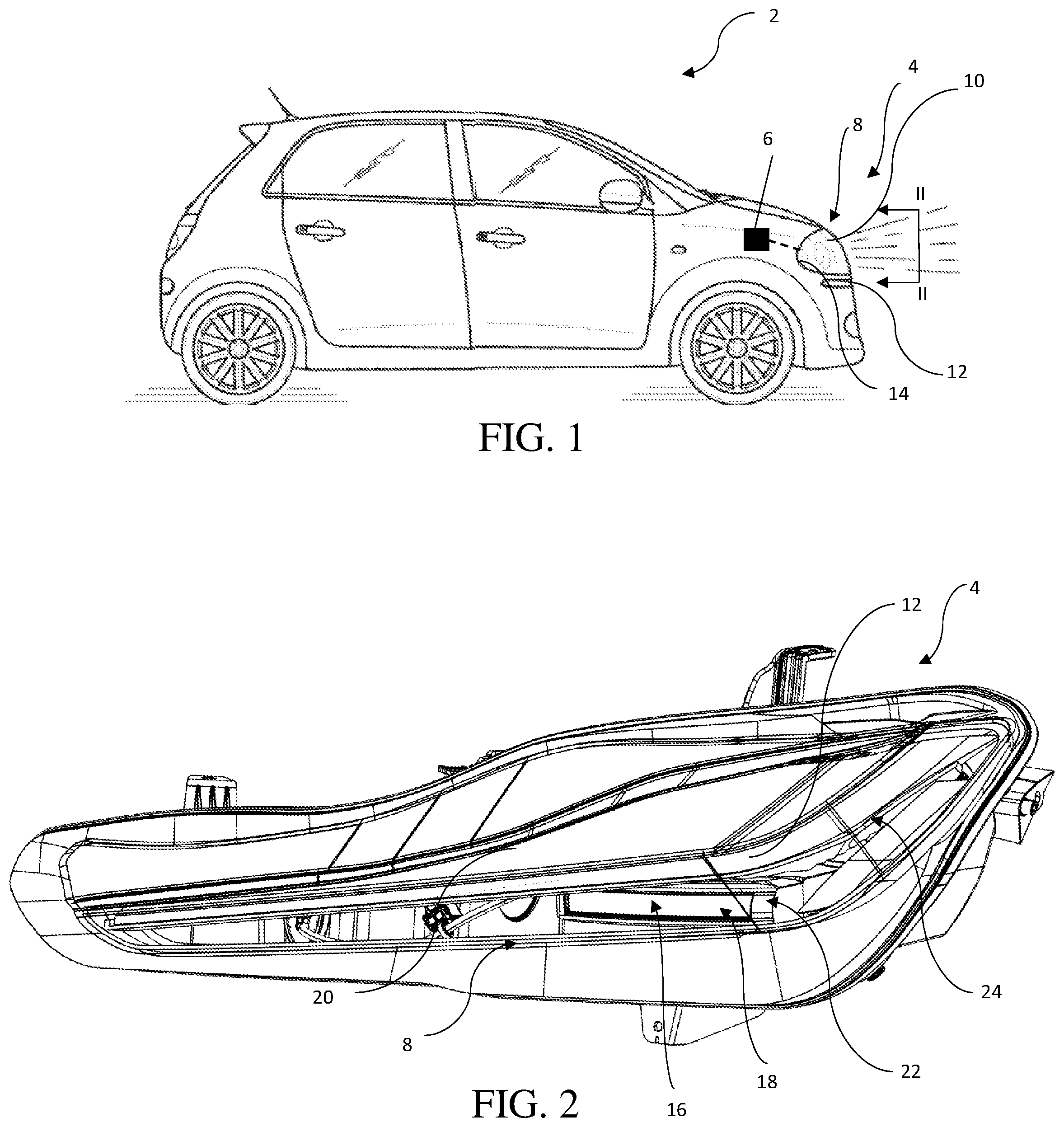 Patent US12129982 Figure 1 – Light system with a thick lens with an indirectly fired light