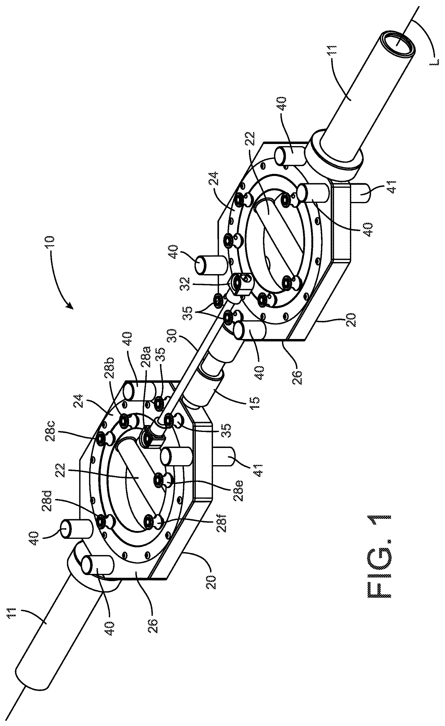 Patent US12134005 Figure 1 – Exercise bar with dynamically rotating hand grips