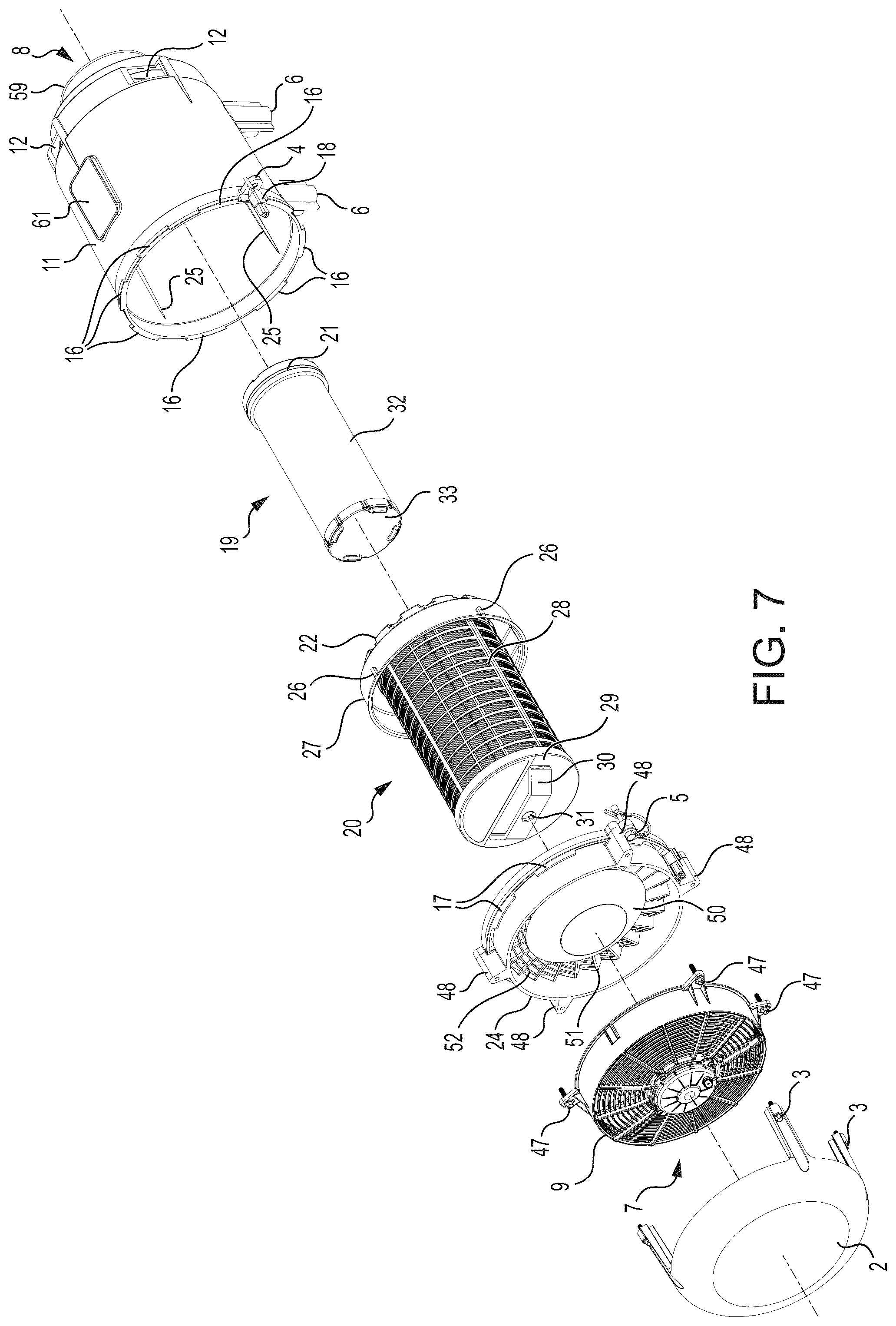 Patent US12134065 Figure 5 – Self-cleaning air filtration apparatus and method