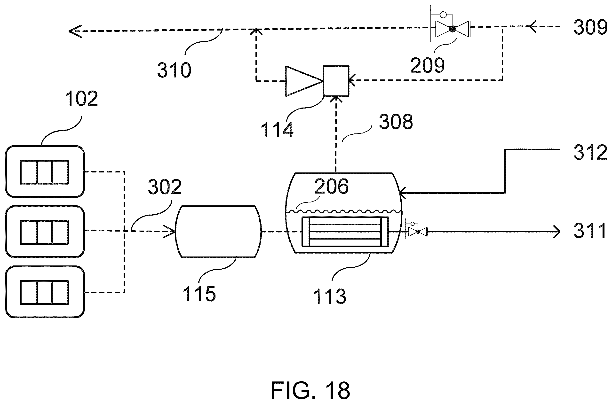 Patent US12134069 Figure 18 – Mechanical vapor re-compressor heat pump for separating CO 2 from water vapor in temperature-vacuum swing adsorption cycles