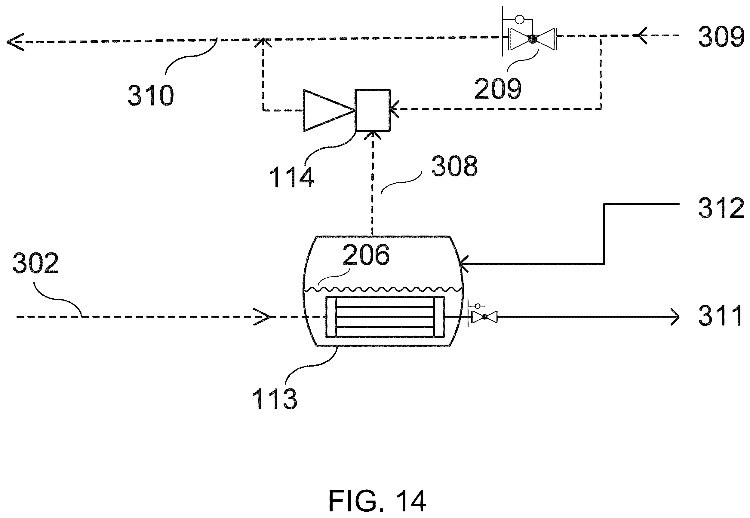 Patent US12134070 Figure 14 – Mechanical vapor re-compressor heat pump for separating CO 2 from water vapor in temperature-vacuum swing adsorption cycles