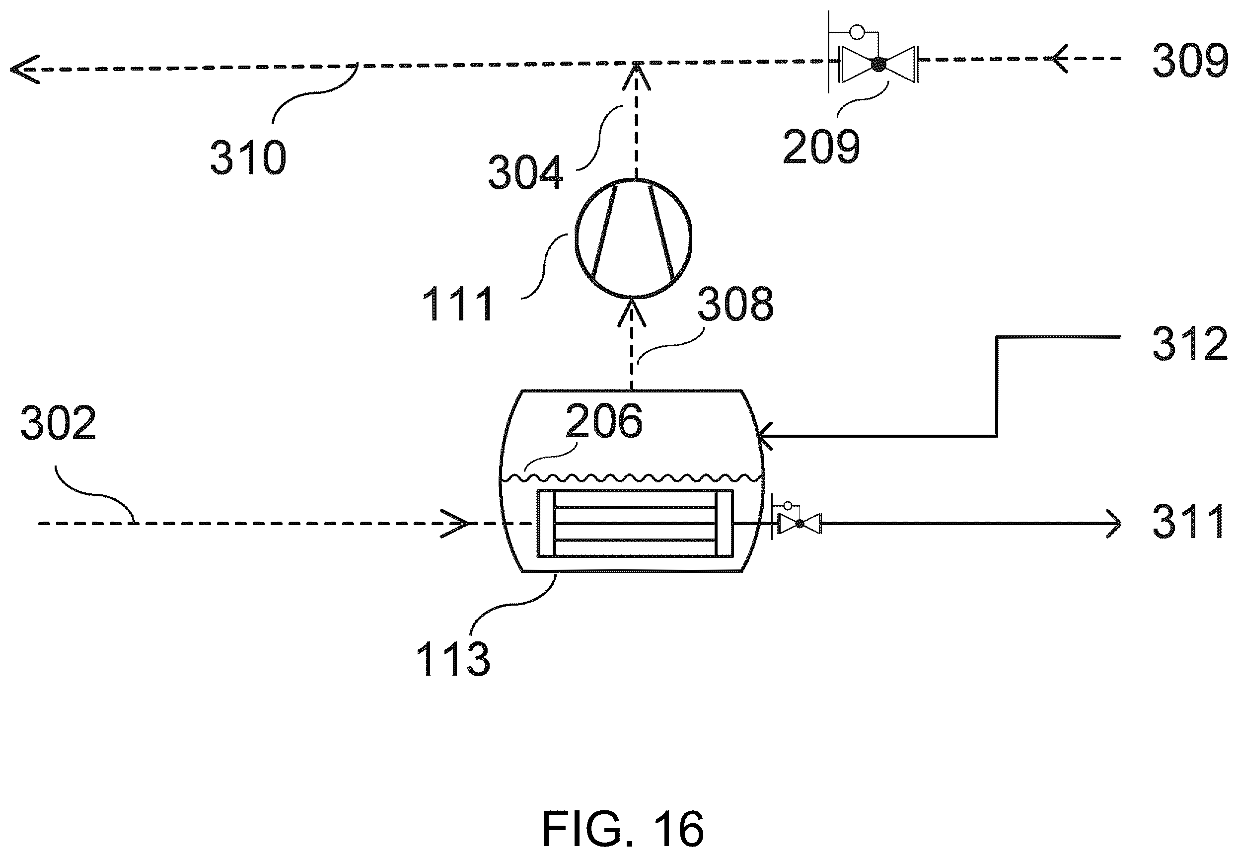 Patent US12134070 Figure 16 – Mechanical vapor re-compressor heat pump for separating CO 2 from water vapor in temperature-vacuum swing adsorption cycles