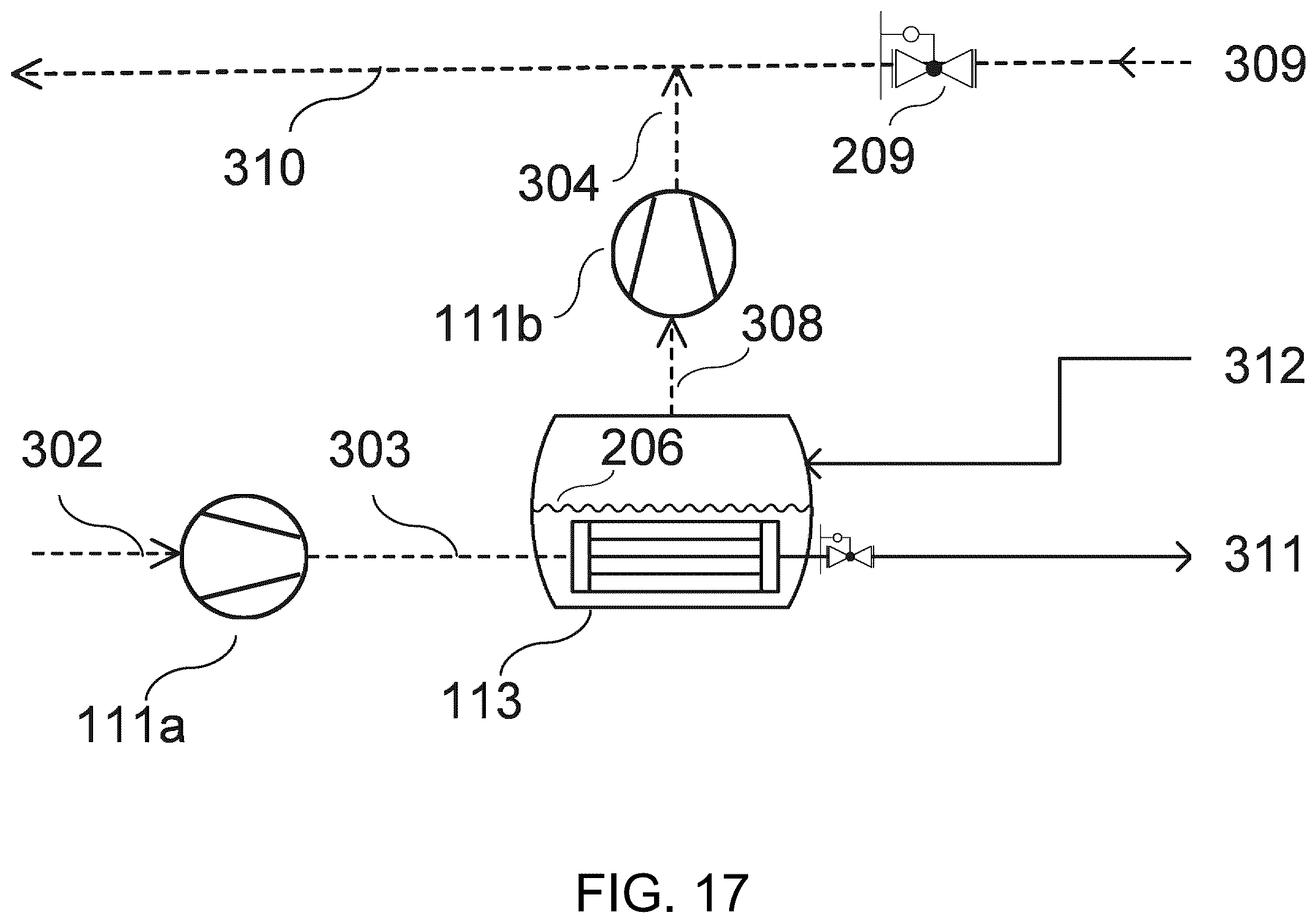 Patent US12134070 Figure 17 – Mechanical vapor re-compressor heat pump for separating CO 2 from water vapor in temperature-vacuum swing adsorption cycles