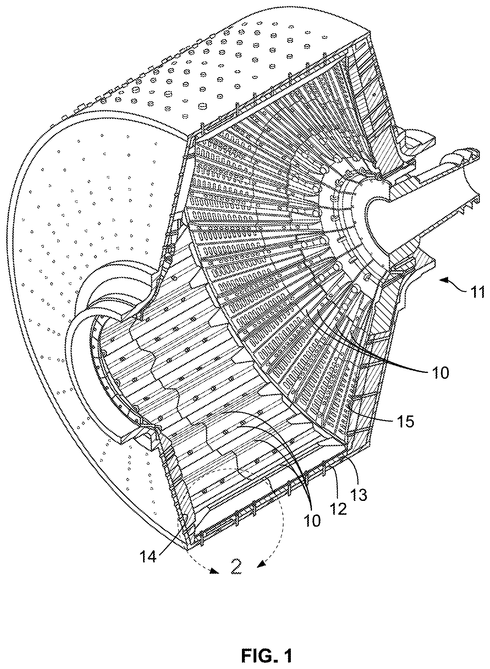 Patent US12134100 — Liner assembly for ore grinding mill — Figure 1