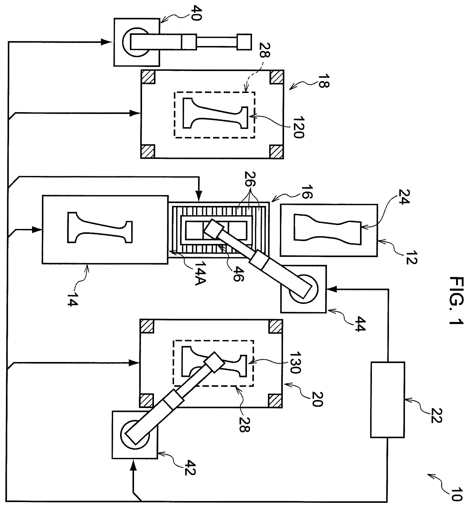 Patent US12134118 — Workpiece transport unit, hot pressing equipment, workpiece transport method, and hot pressing method — Figure 1