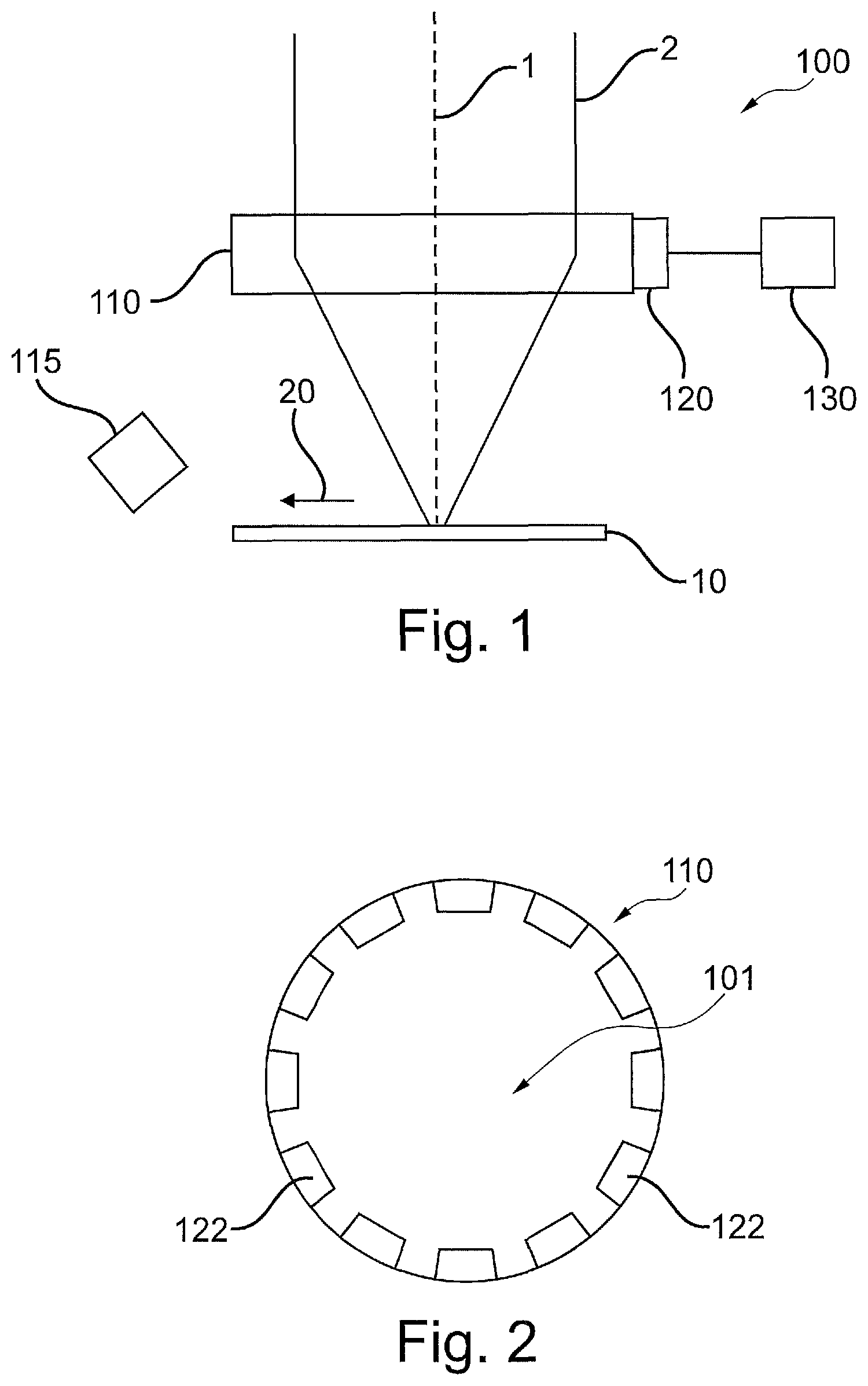 Patent US12134139 — Device for a laser working system, laser working system having same, and method for setting a focal position of an optical element — Figure 1