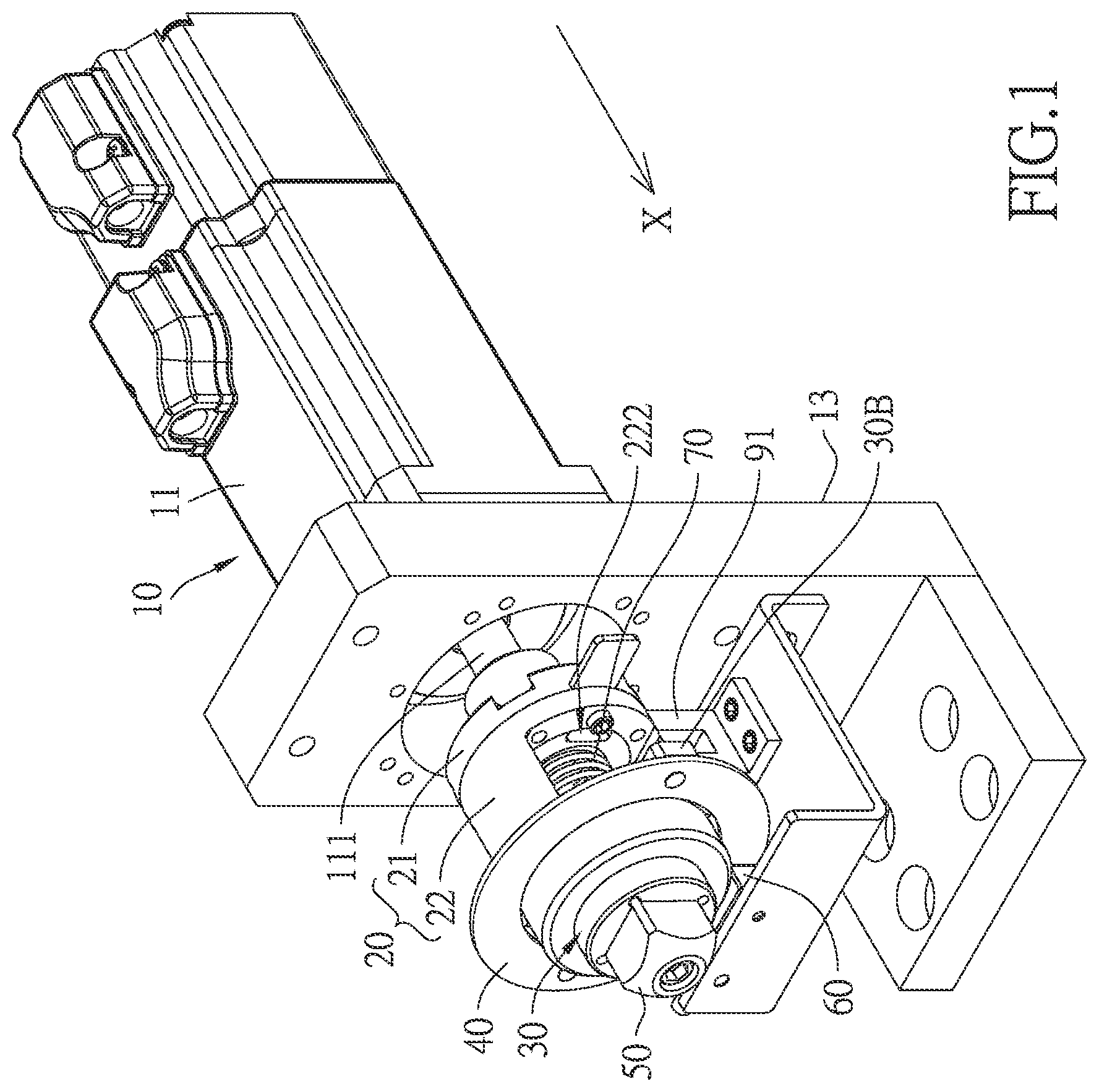 Patent US12134159 — Workpiece orientation mechanism — Figure 1