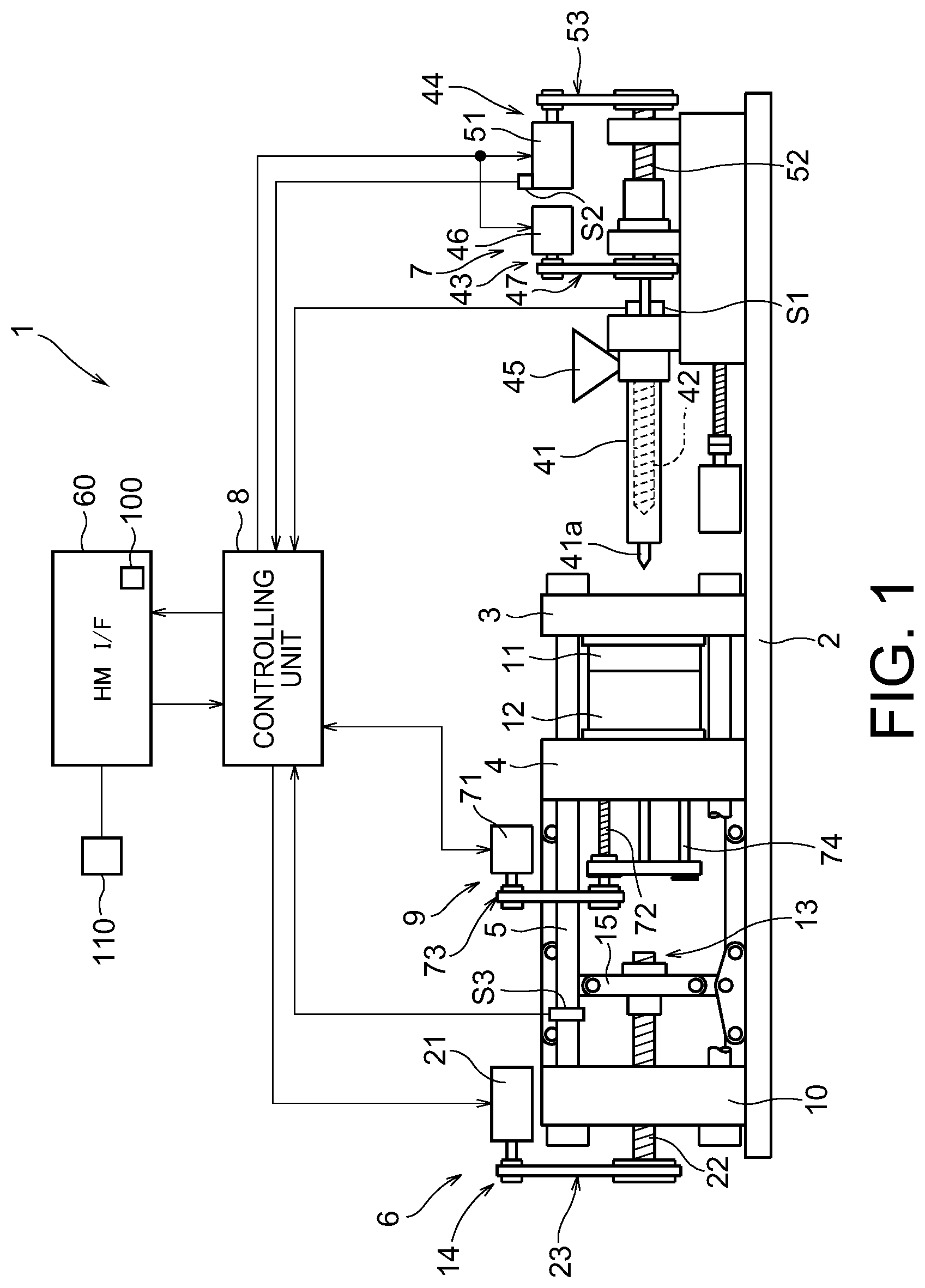 Patent US12134220 — Injection molding machine and method of controlling the same — Figure 1