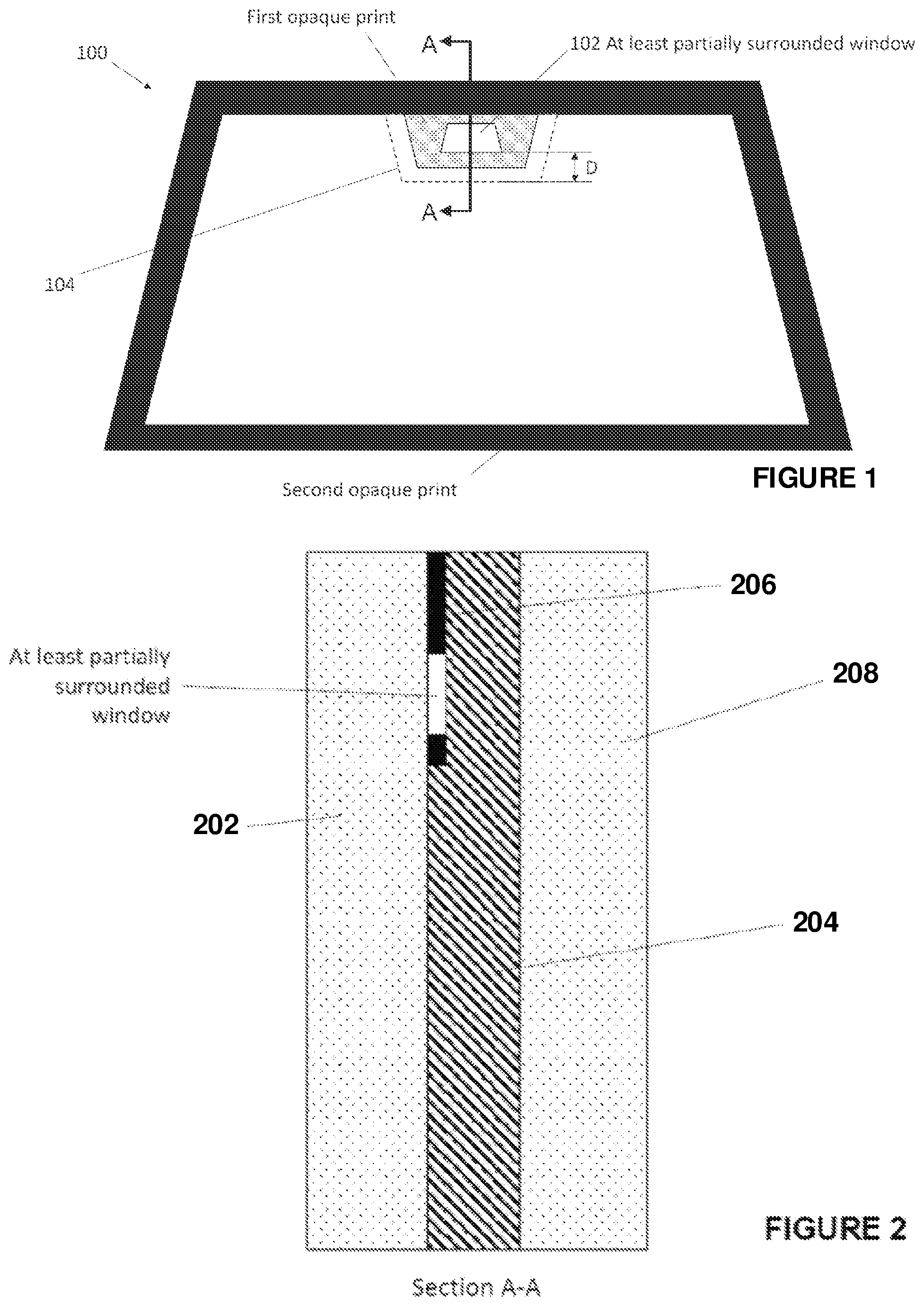 Patent US12134249 — Glazing having an area for collection of information — Figure 1