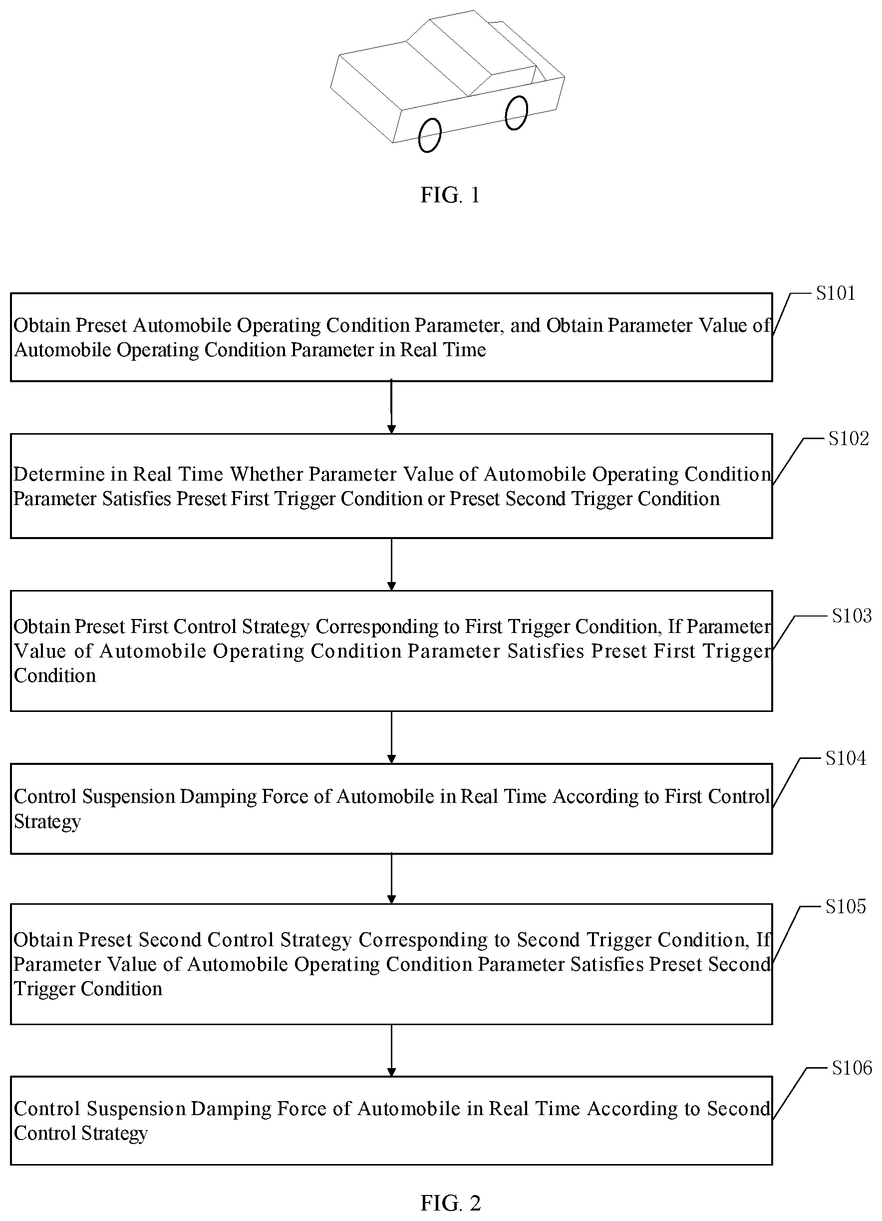 Patent US12134295 — Anti-dive control method for automobile, and related device — Figure 1